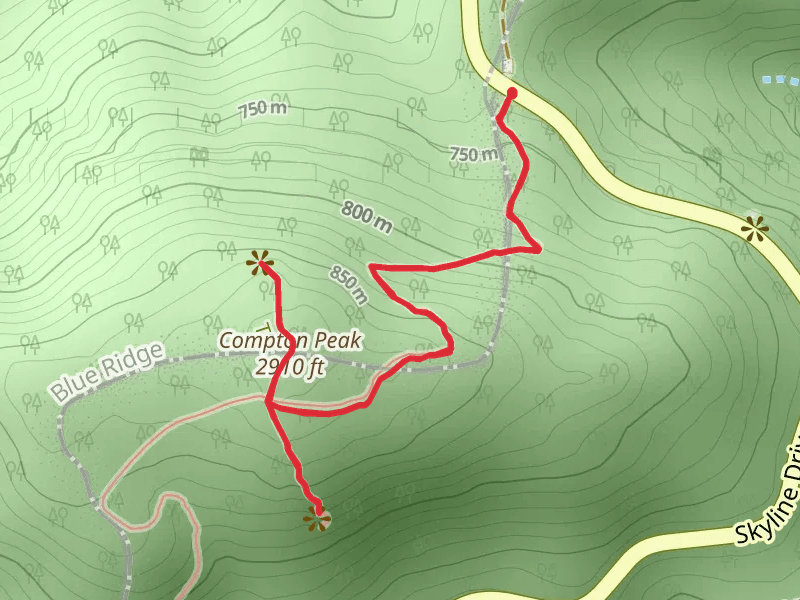 Compton Peak Summit via Appalachian Trail mobile static map