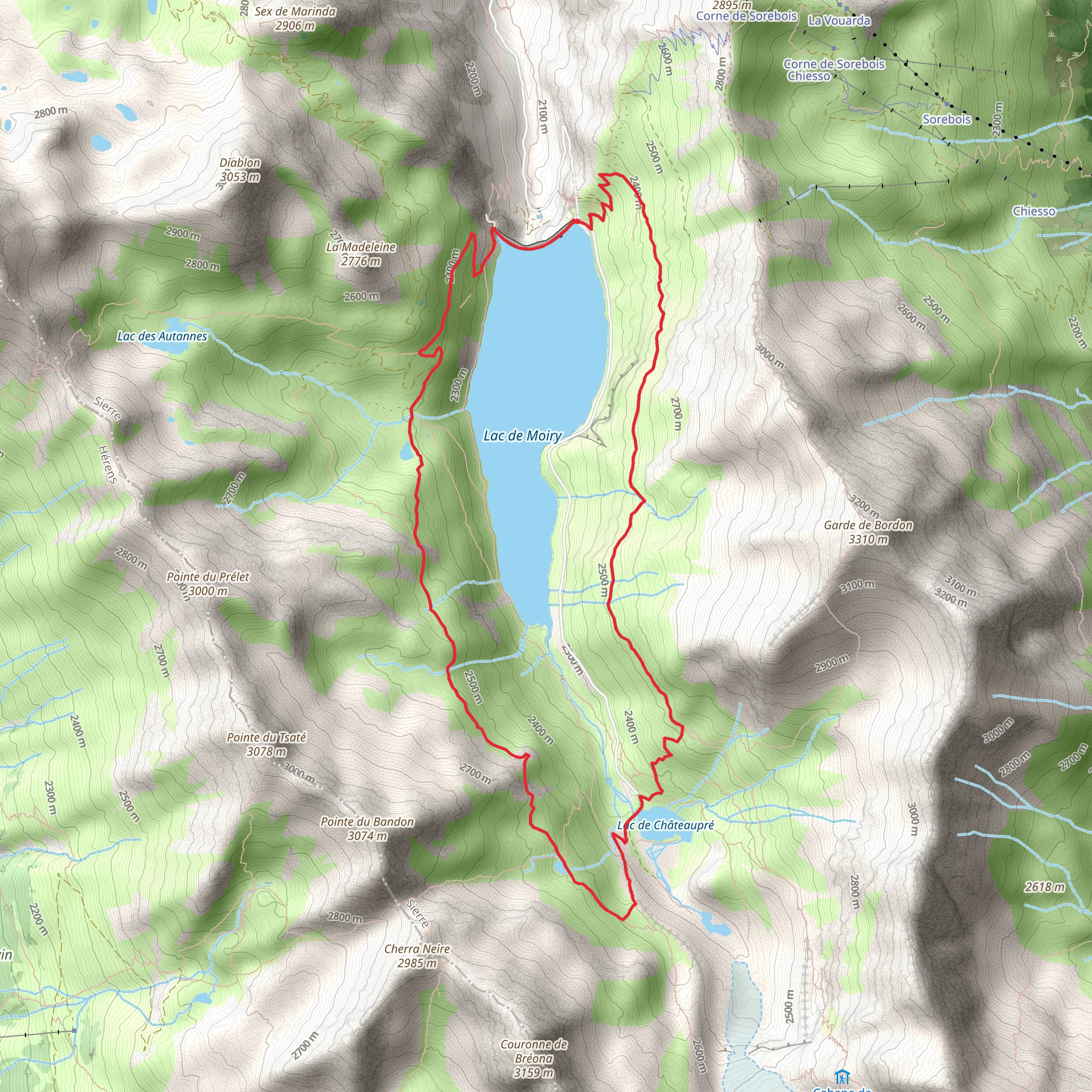 Tour du Lac de Moiry mobile static map