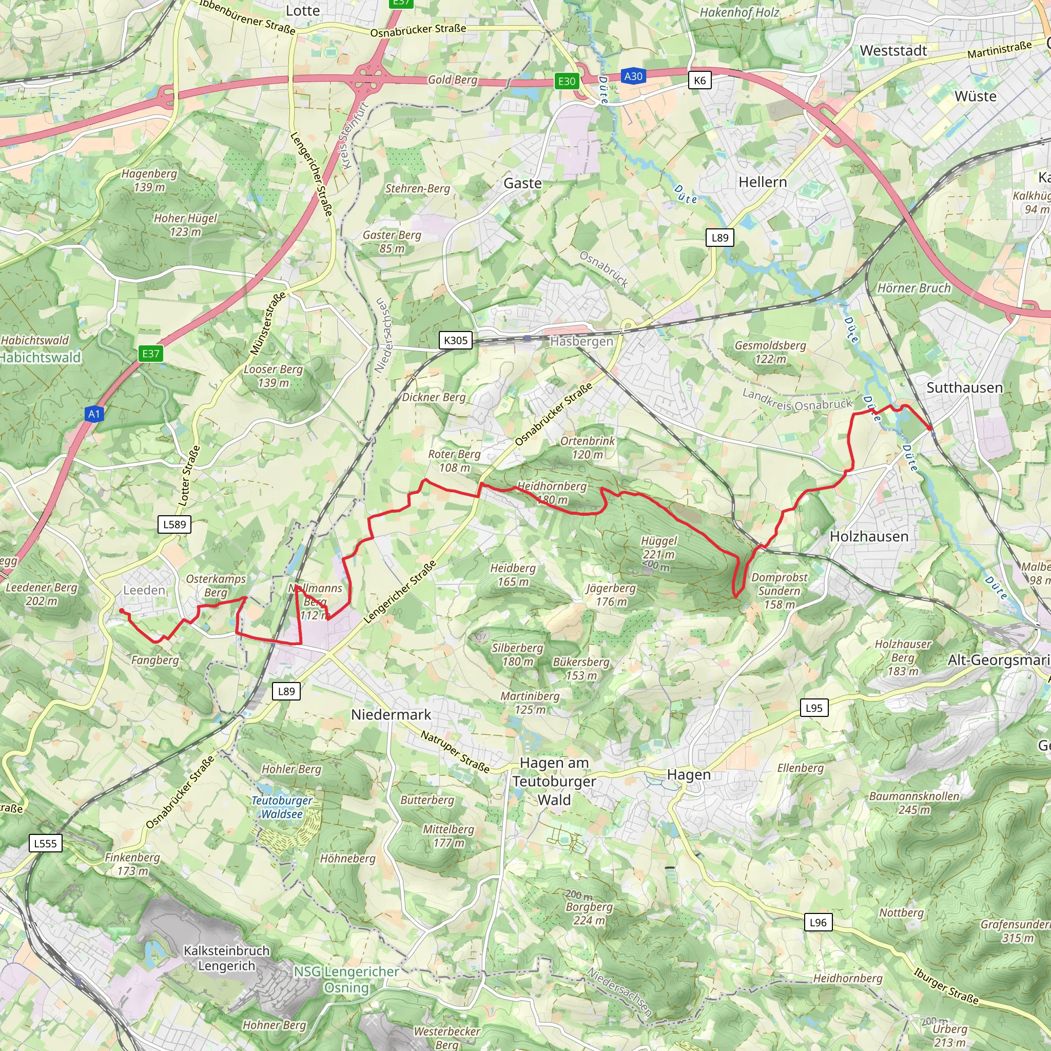 Sutthausen to Leeden Walk mobile static map