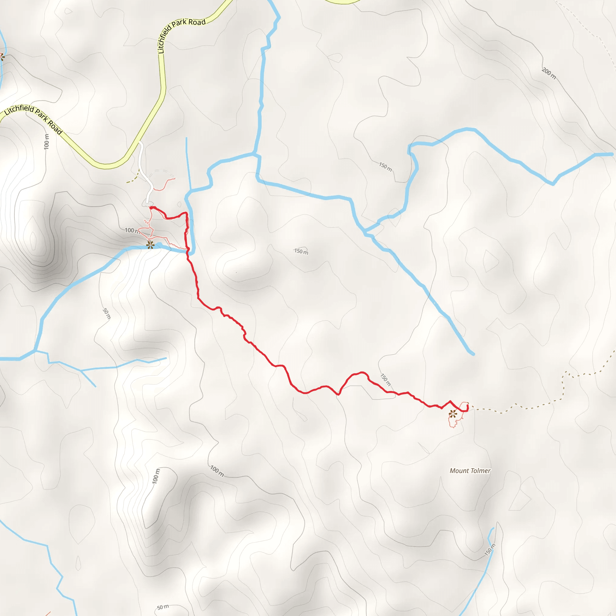 Tolmer Falls to the Lost City Trail mobile static map
