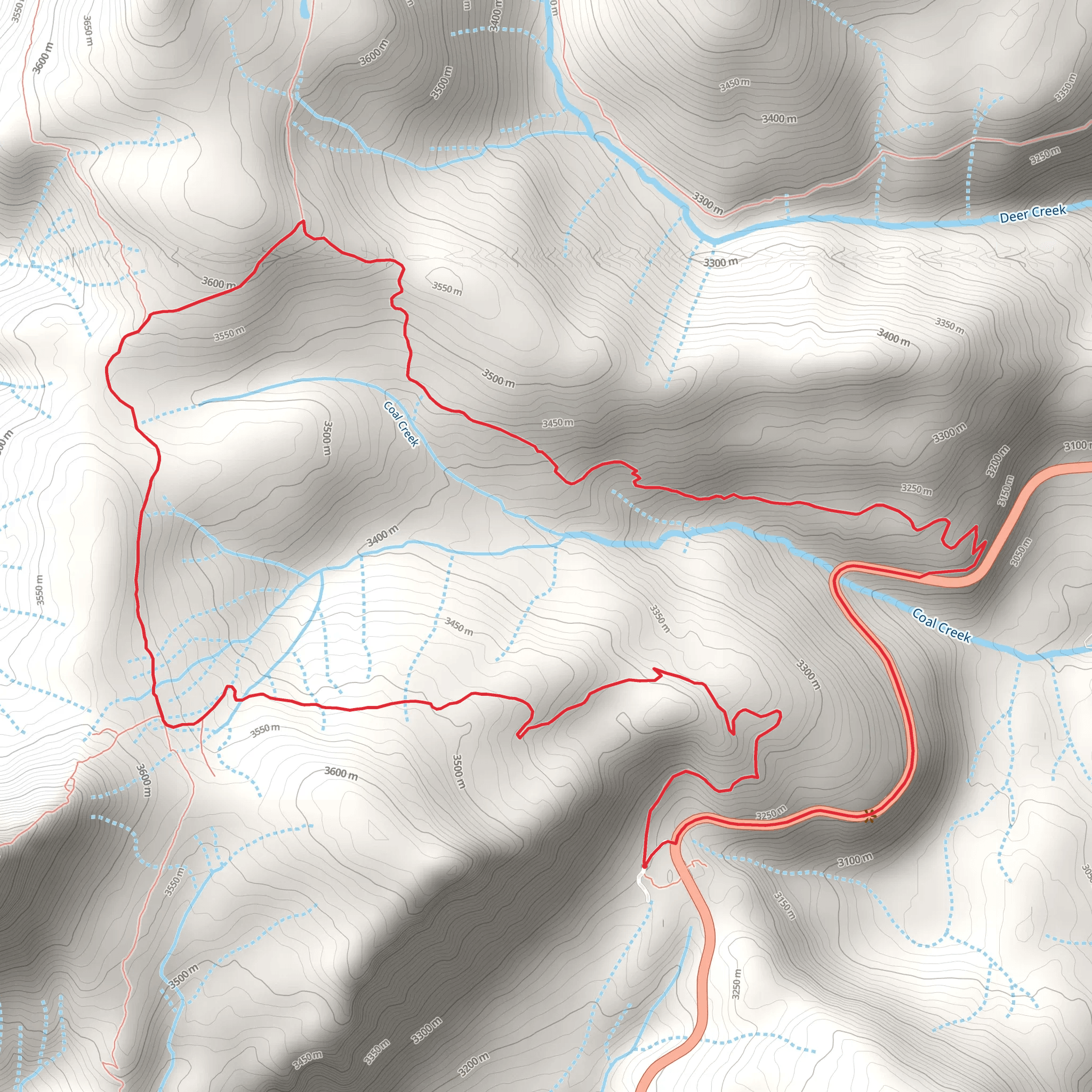 Engineer Mountain and Coal Creek Loop Trail mobile static map