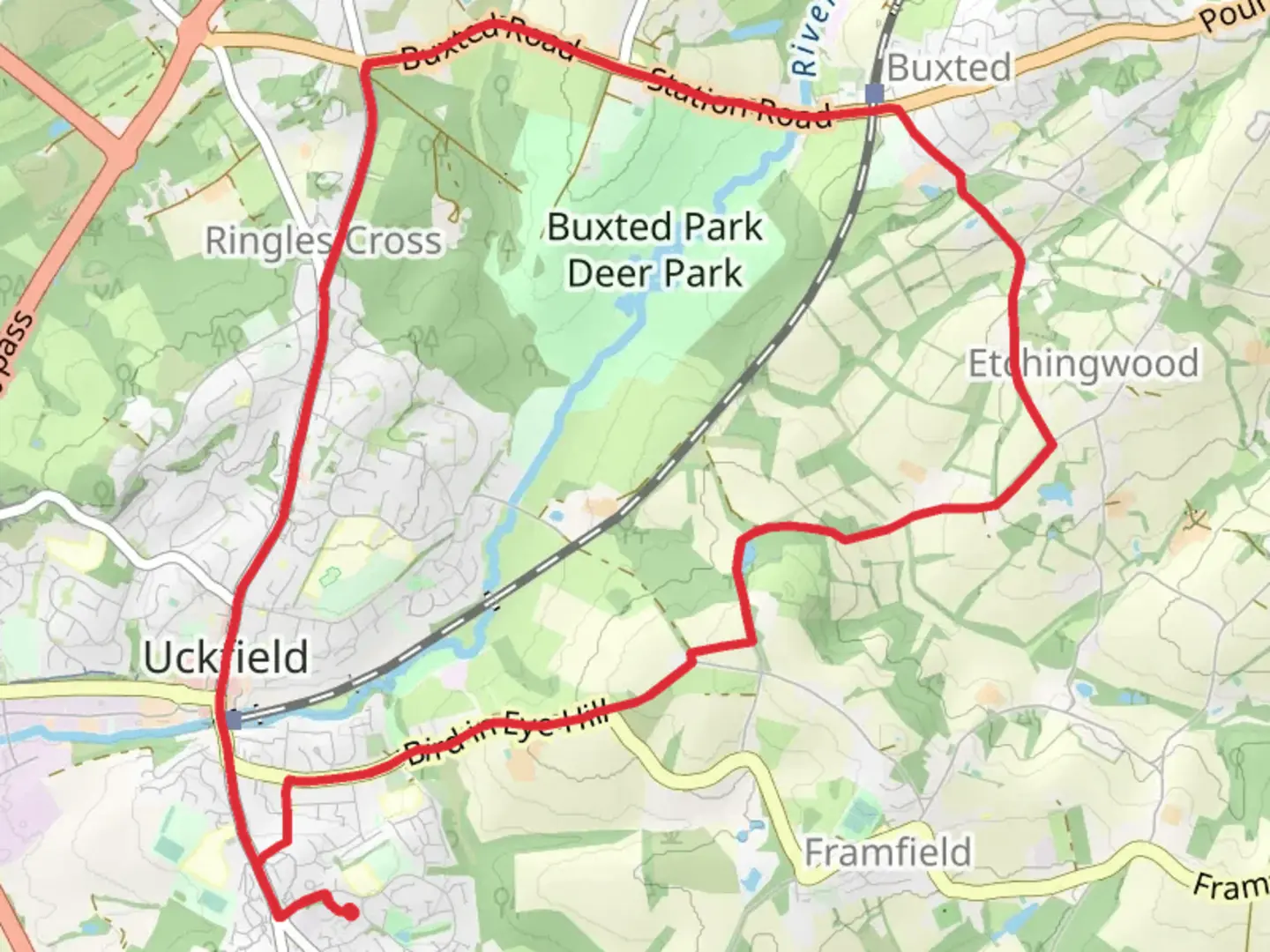 An image depicting the trail Highlands Wood and Views Wood Loop and its surrounding area.