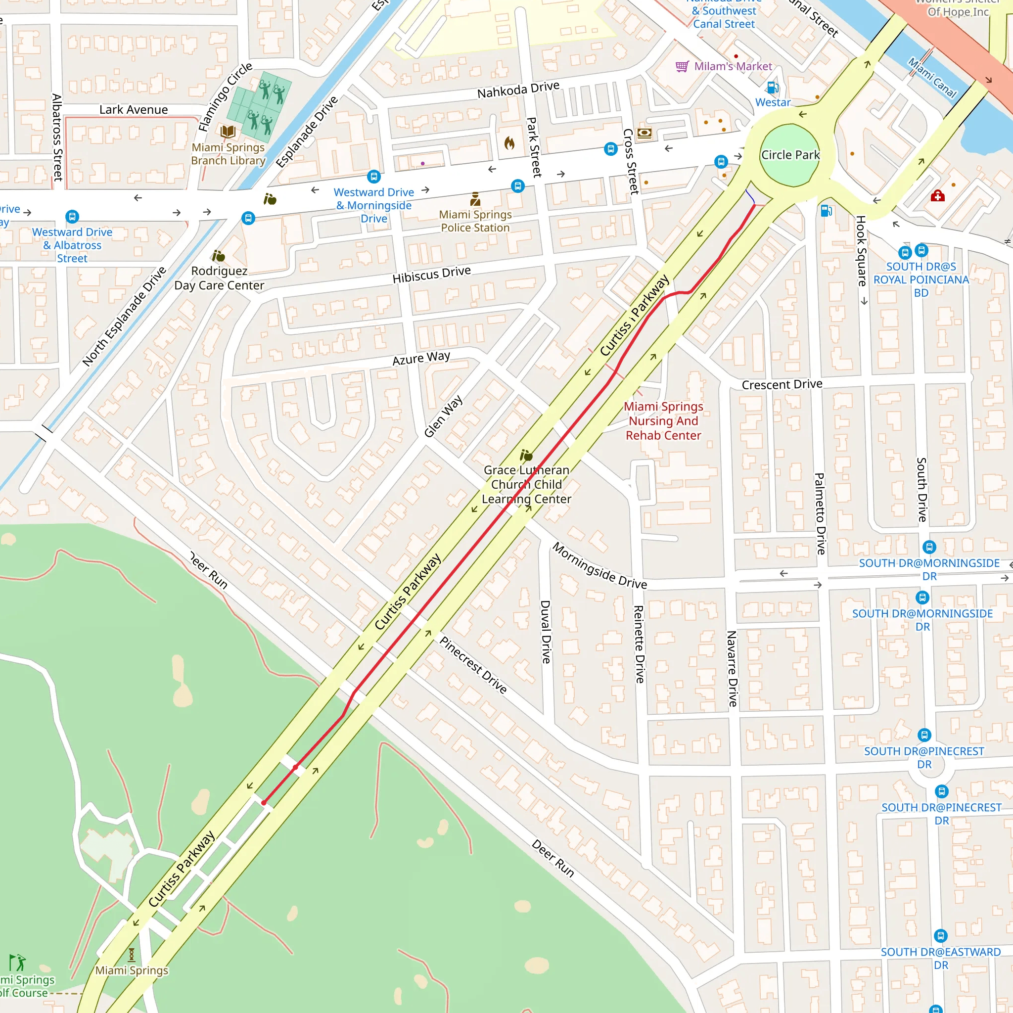 Curtiss Parkway mobile static map