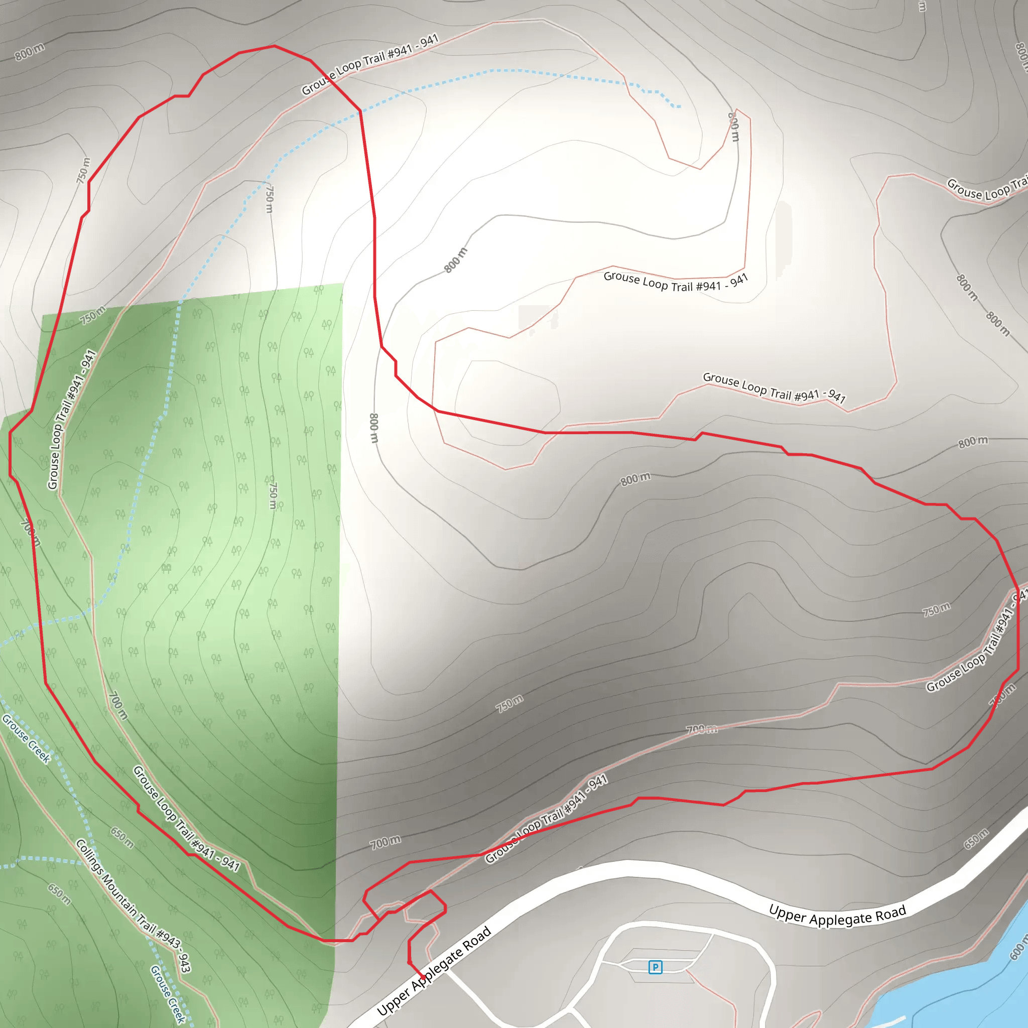 Grouse Loop Trail mobile static map