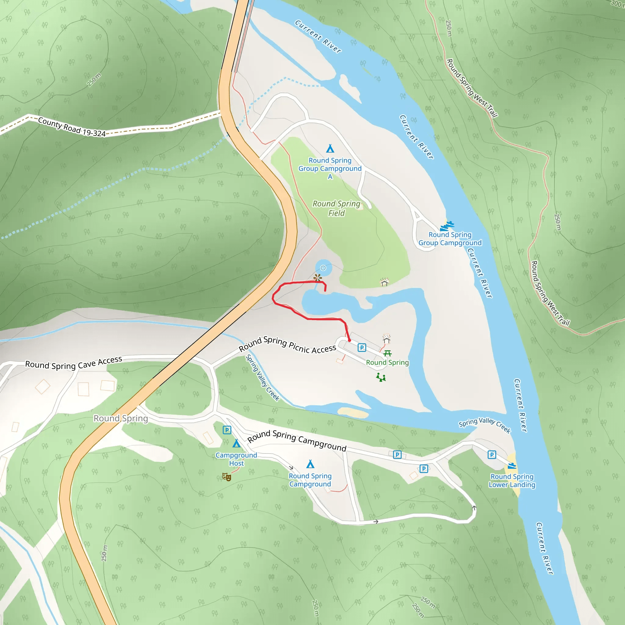 Round Spring Natural Bridge mobile static map