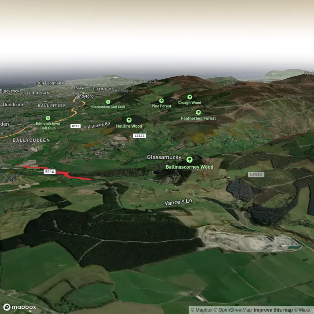 An image depicting the trail Bohernabreena Reservoir Loop from graveyard and its surrounding area.