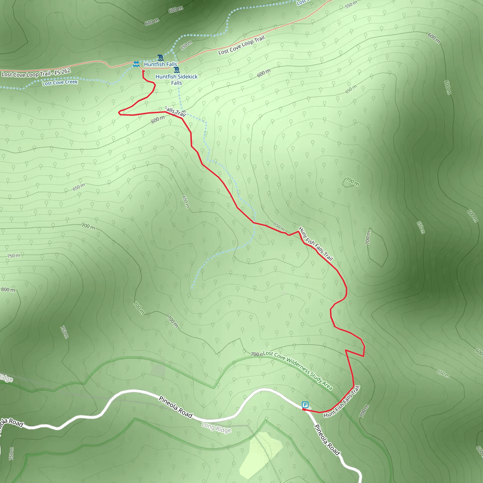 Hunt Fish Falls Trail mobile static map
