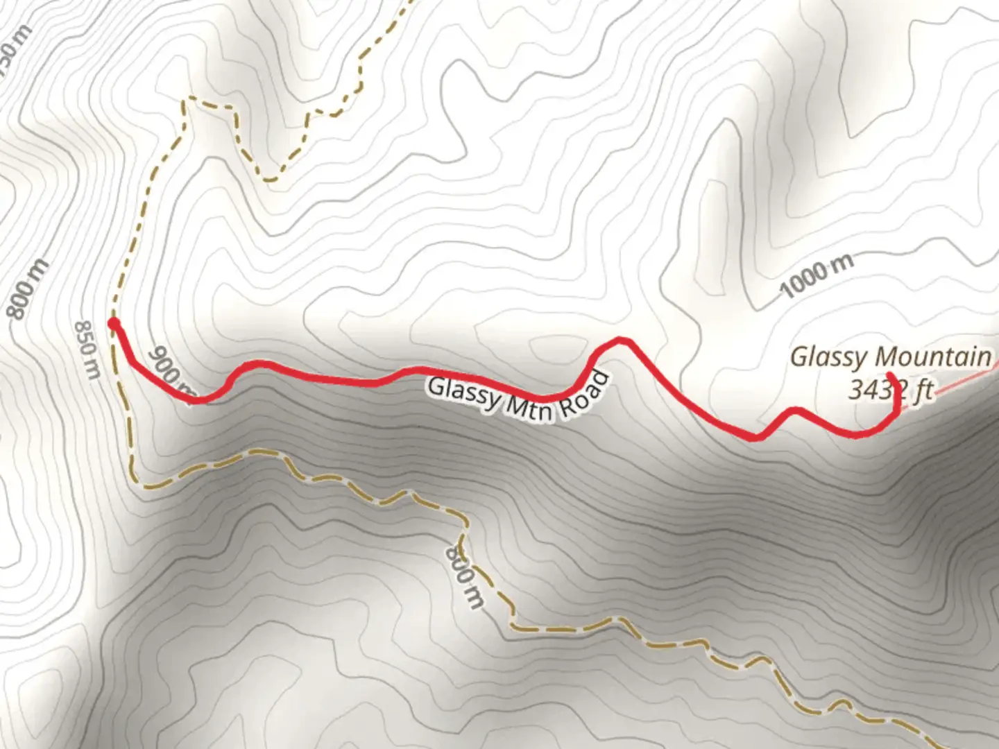 An image depicting the trail Glassy Mountain and its surrounding area.