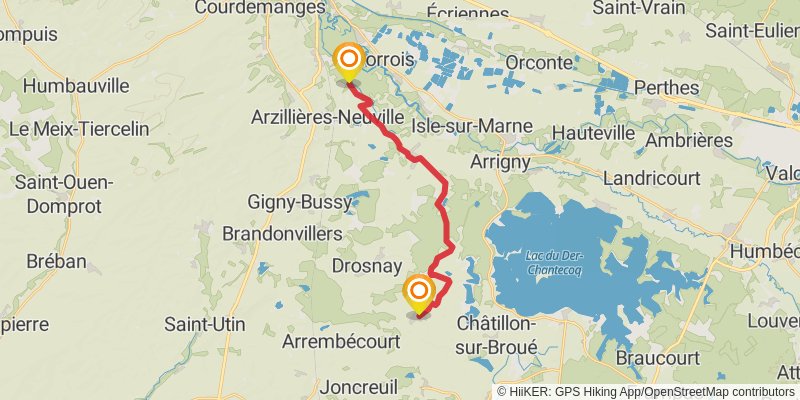 Via Francigena - France stage 28 Map