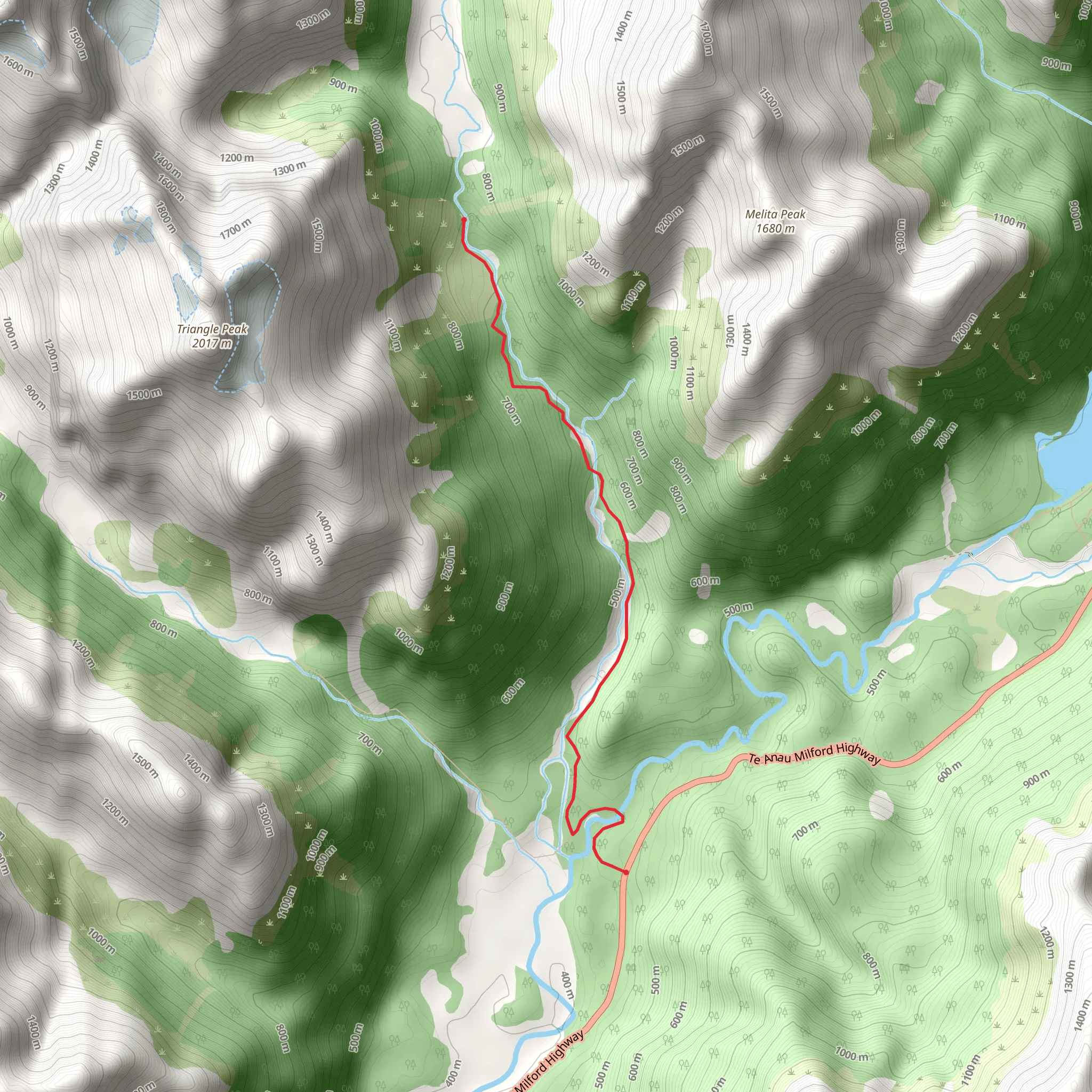 Mistake Creek Track mobile static map