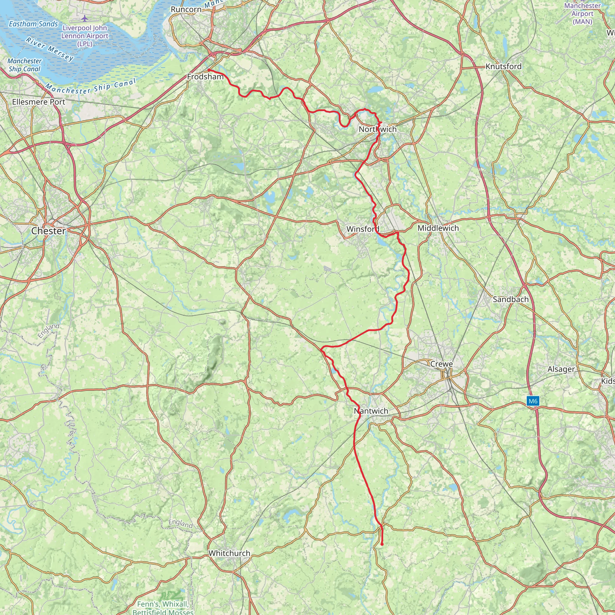 Weaver Way - Cheshire from Audlem Locks to Frodsham mobile static map