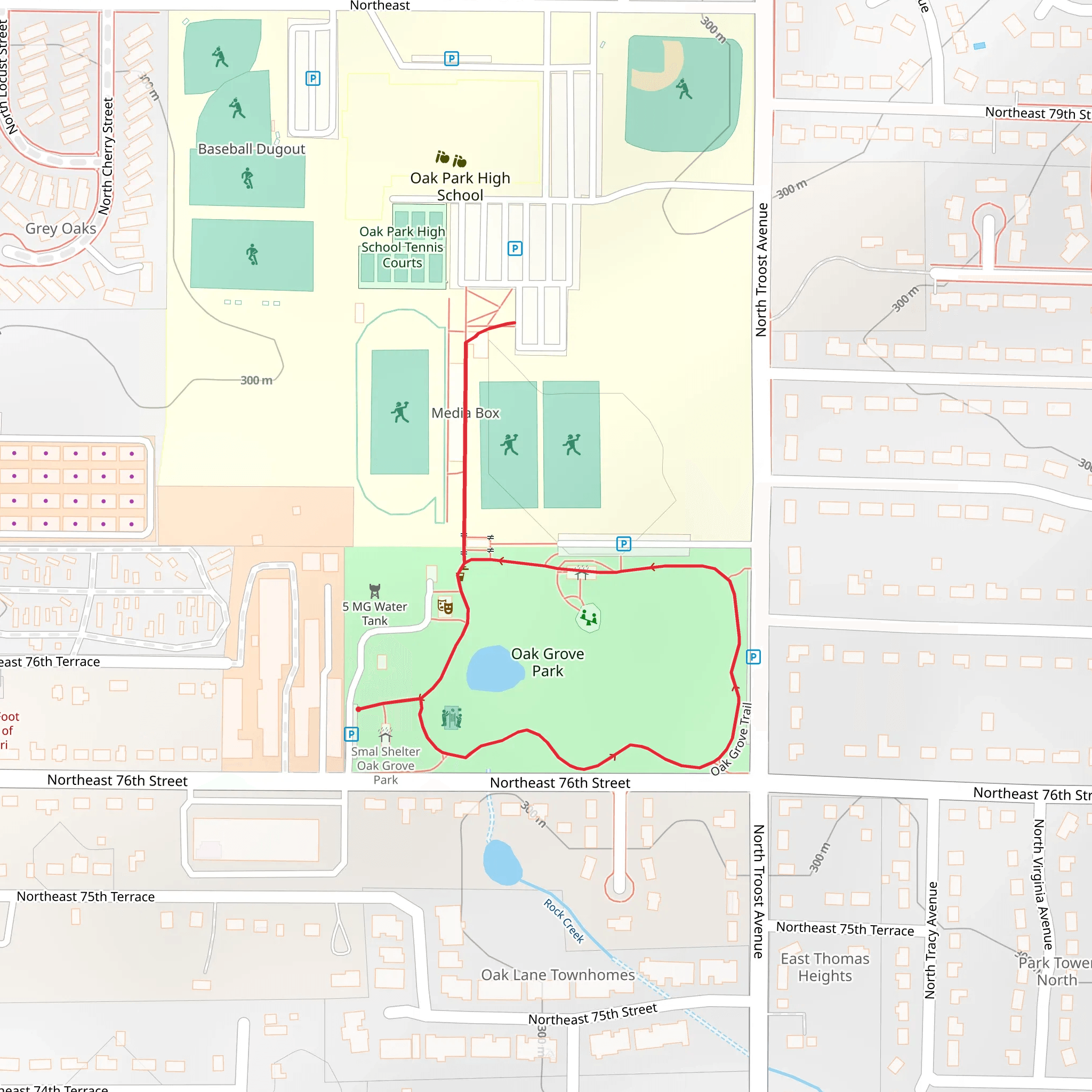 Oak Grove Pond Loop mobile static map