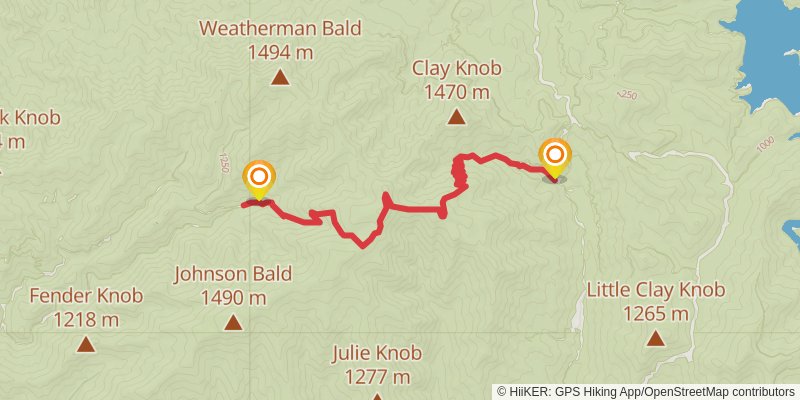 Far Bald Springs via Chunky Gal Trail stage 2 Map