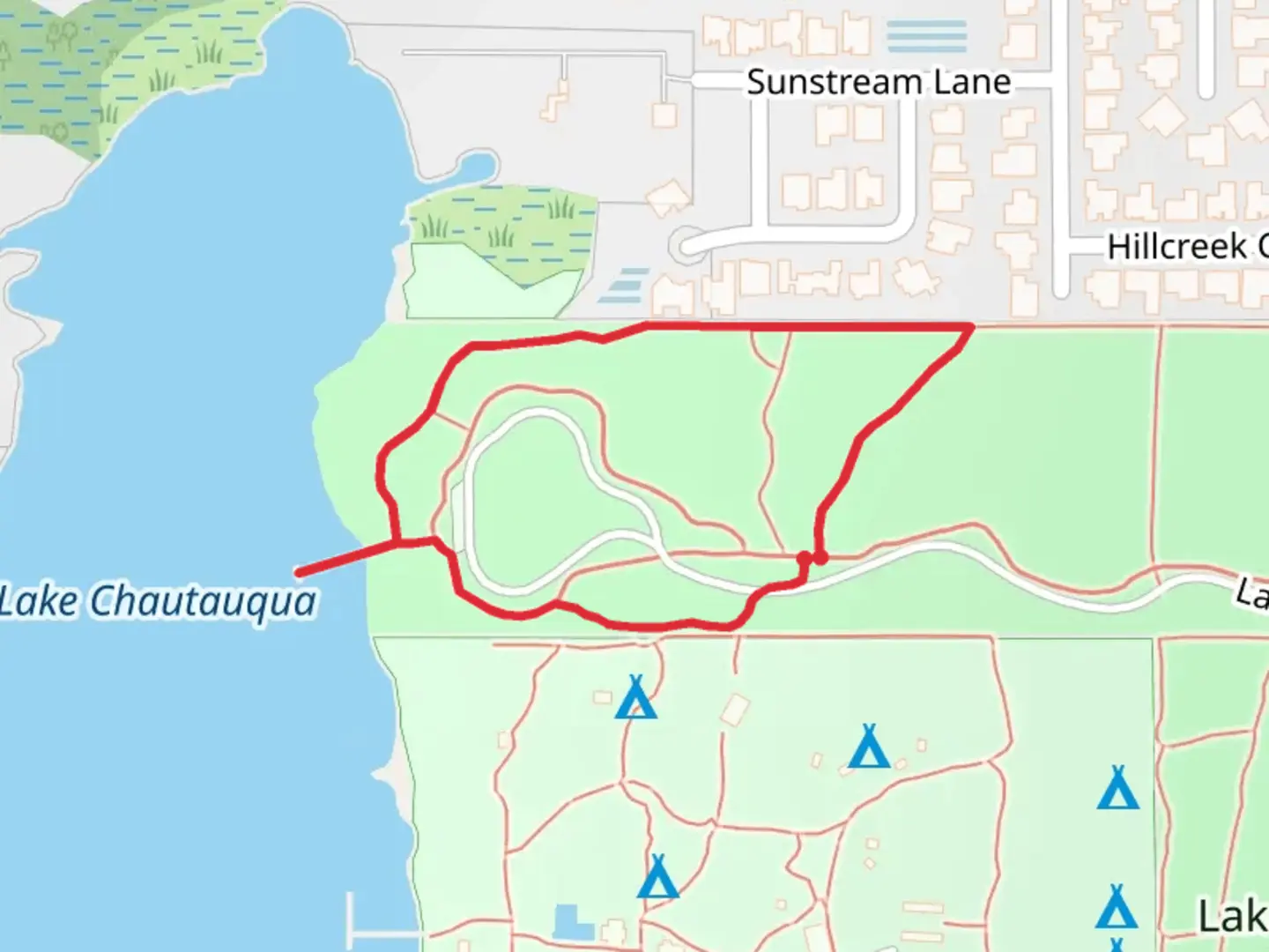 An image depicting the trail Landmark Drive Loop and its surrounding area.