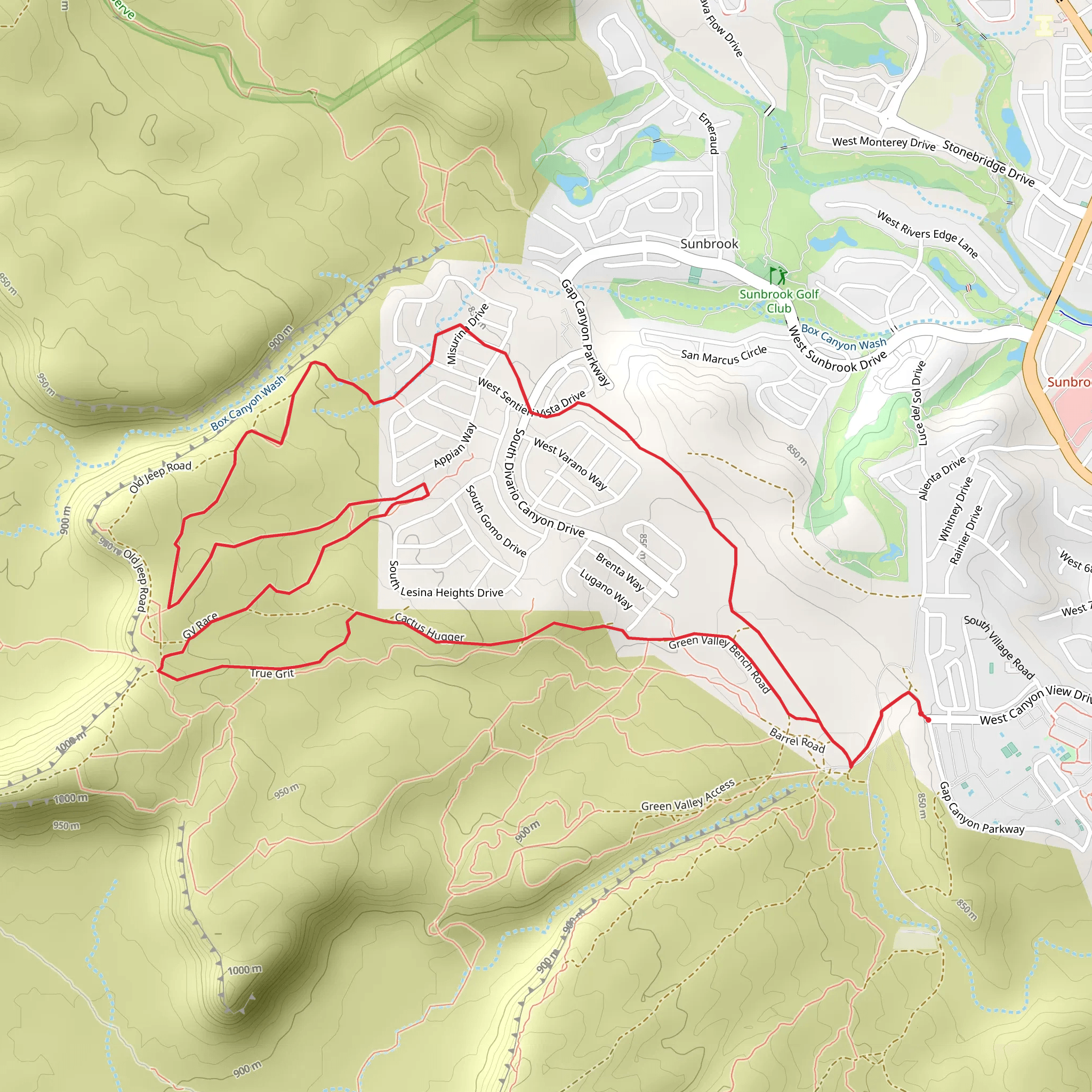 Green Valley Loop mobile static map