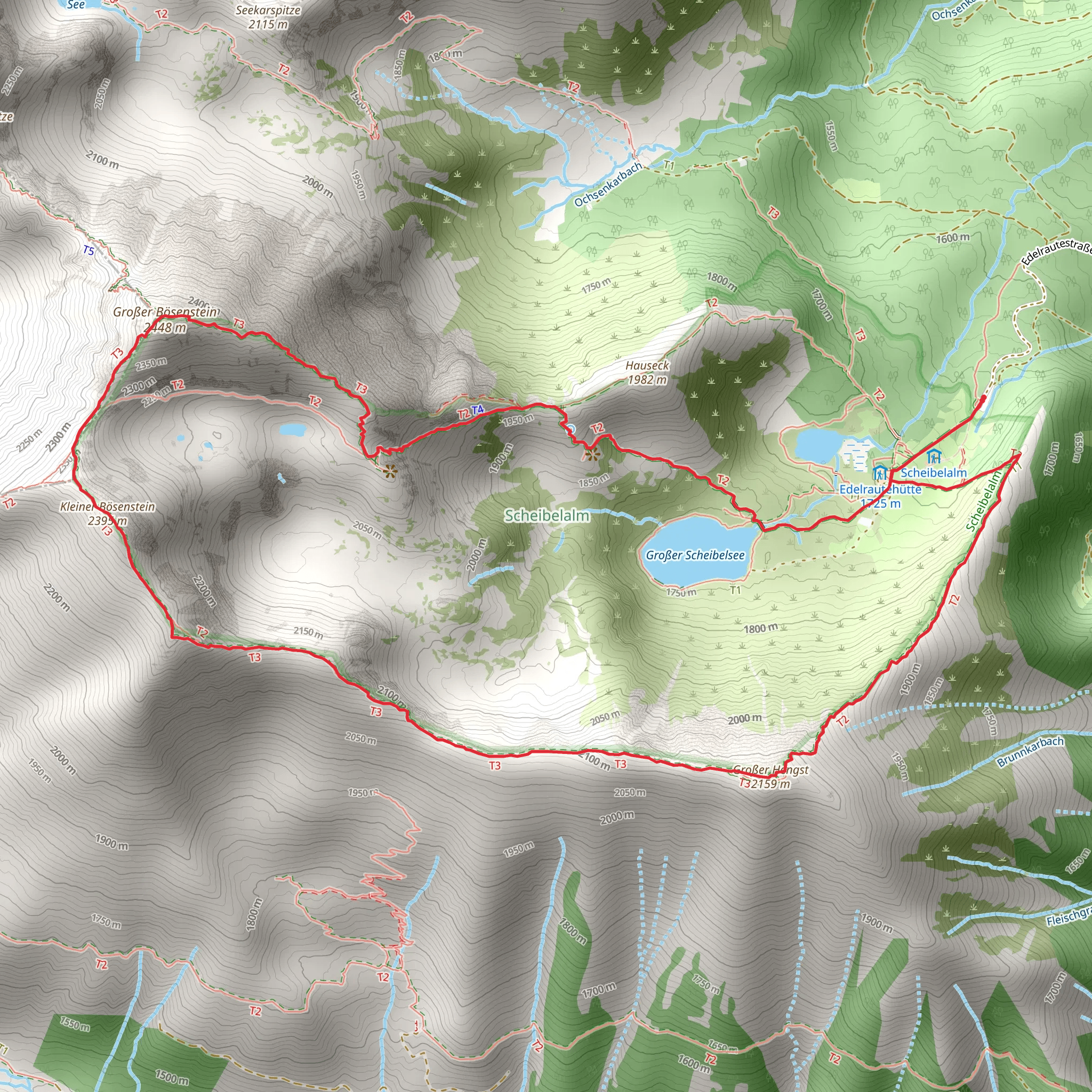 Großer Bösenstein - Kleiner Bösenstein - Großer Hengst mobile static map