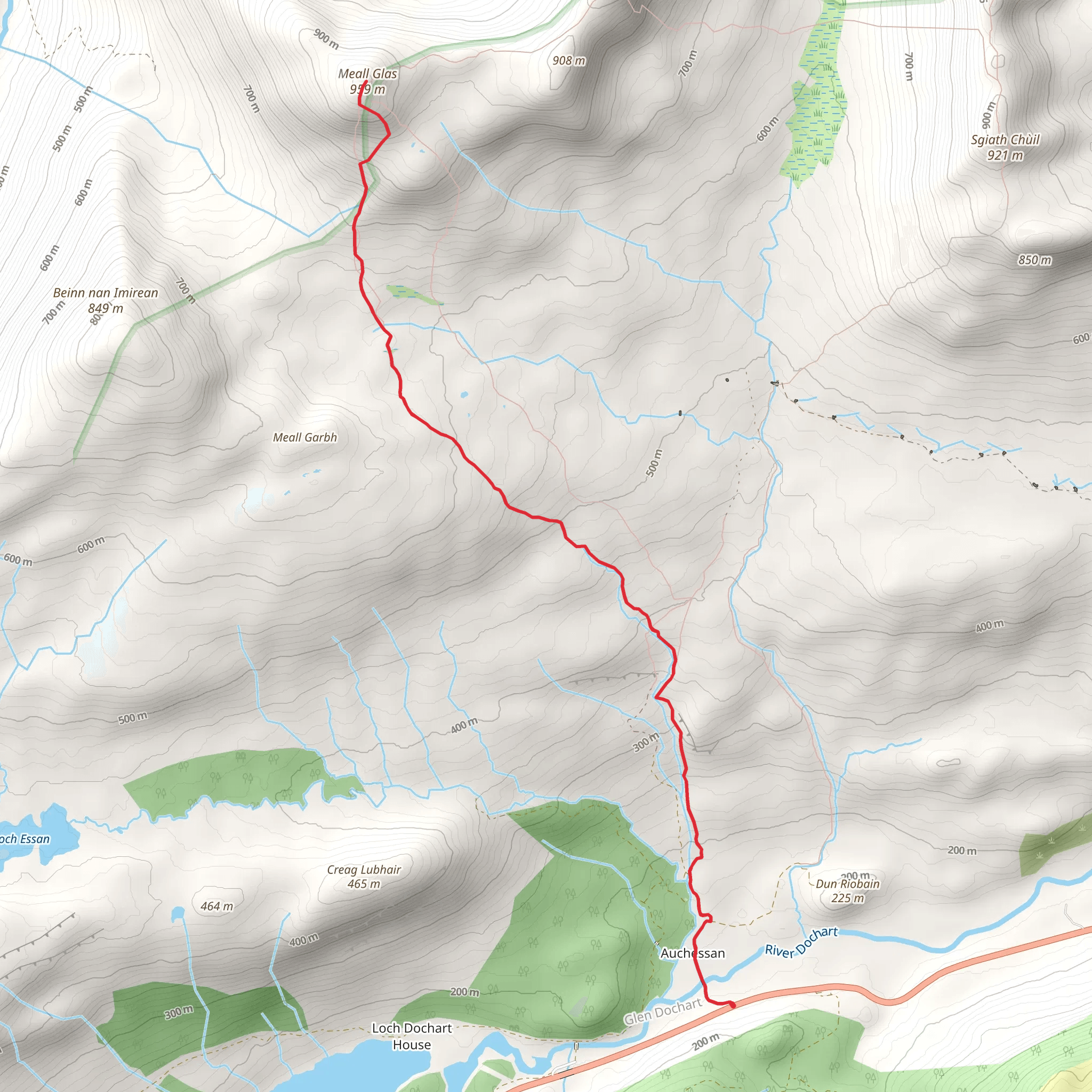 Meall Glas from Glen Dochart mobile static map