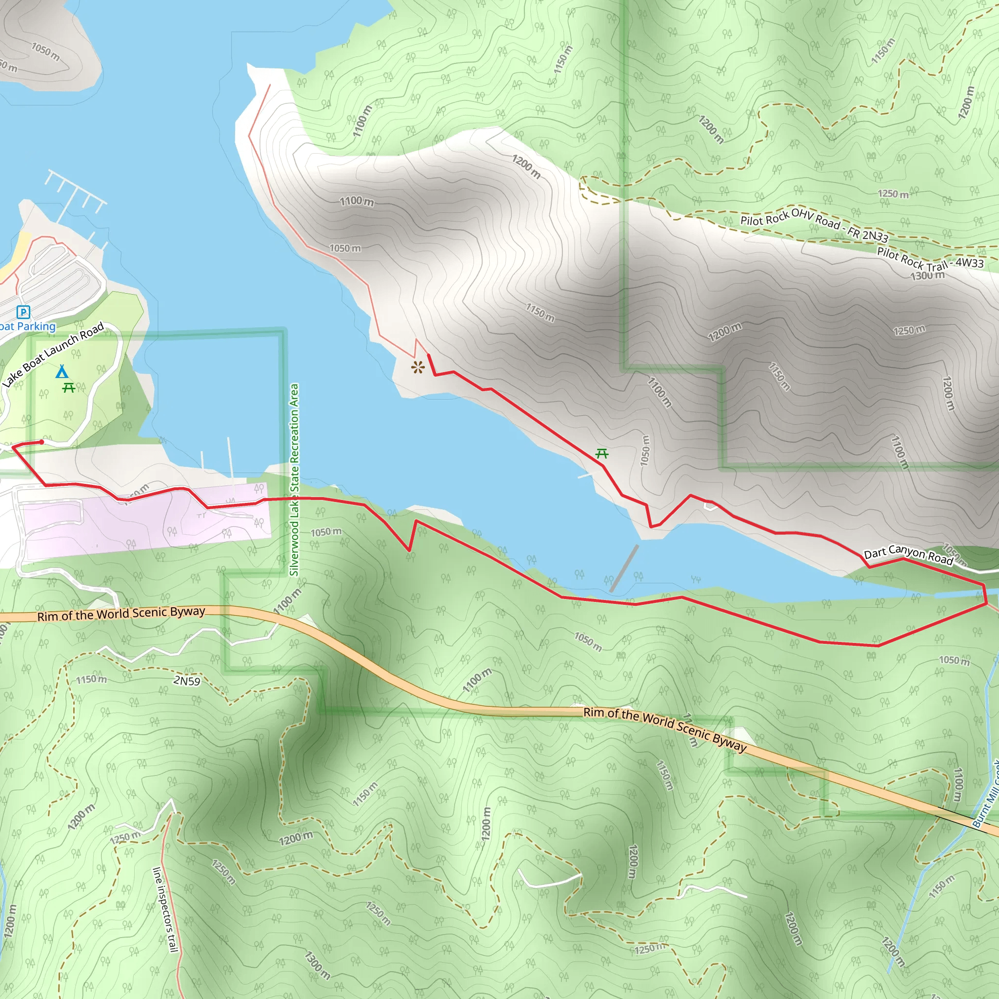 Jamajab Point and Miller Canyon mobile static map