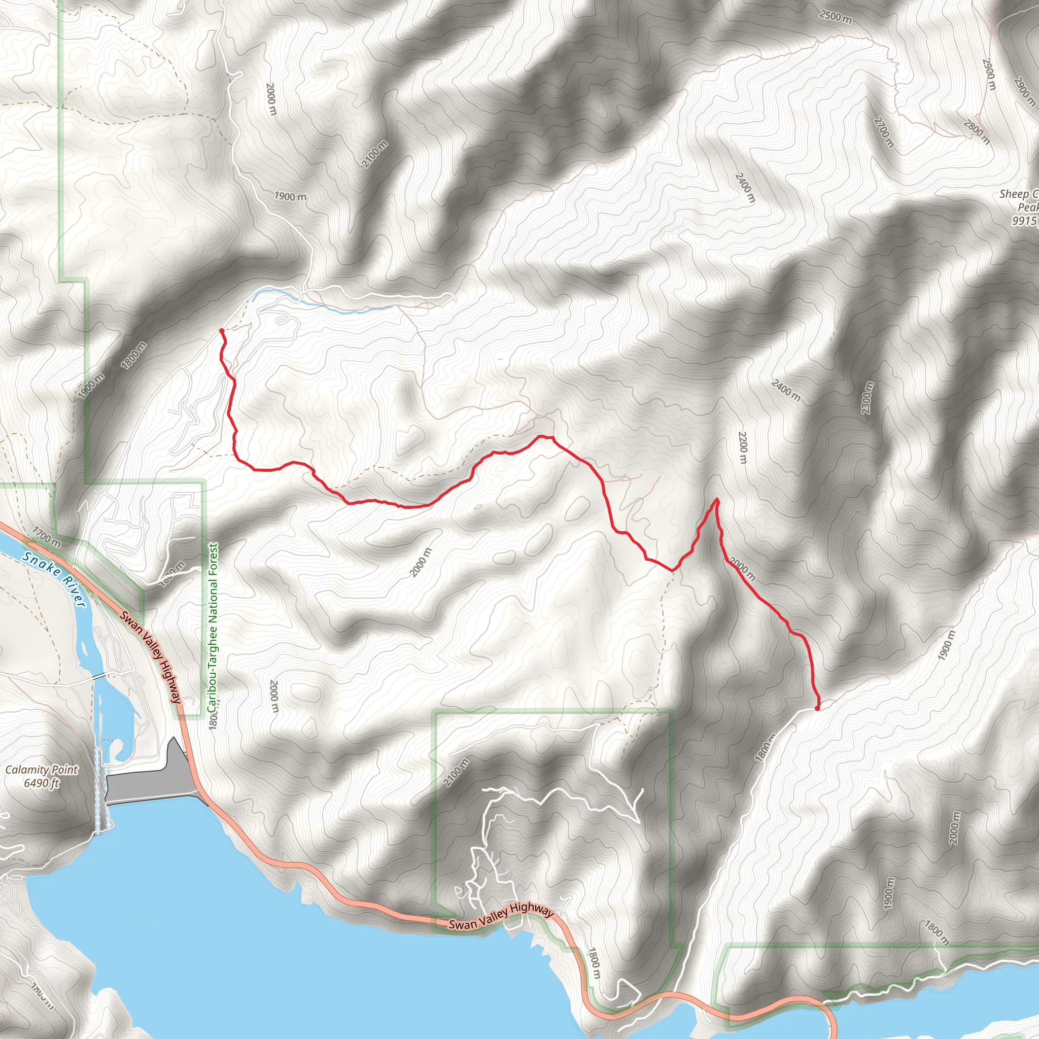 Sheep Creek - Little Elk Trail mobile static map