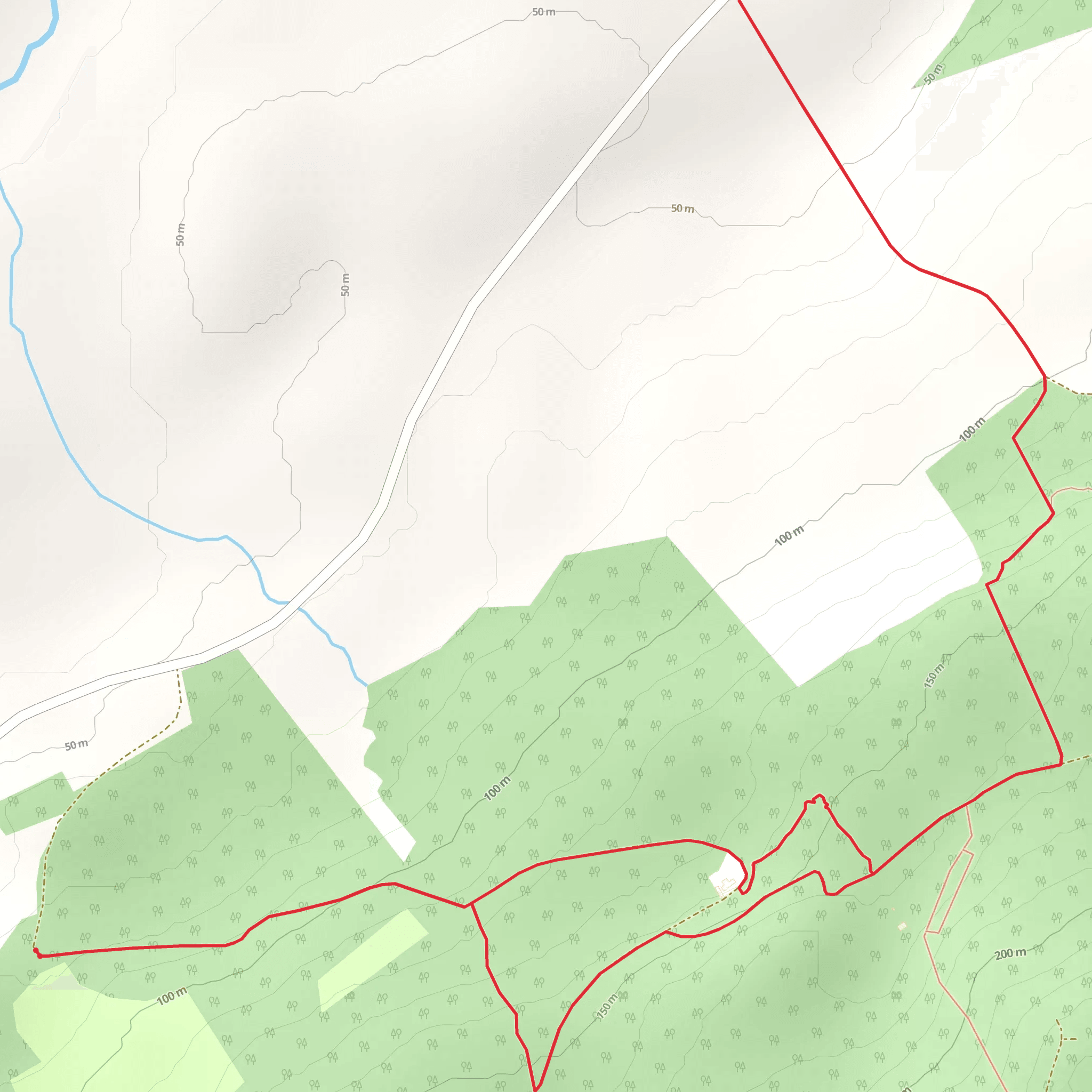 12 O Clock Hills Looped Walks - Red Route mobile static map