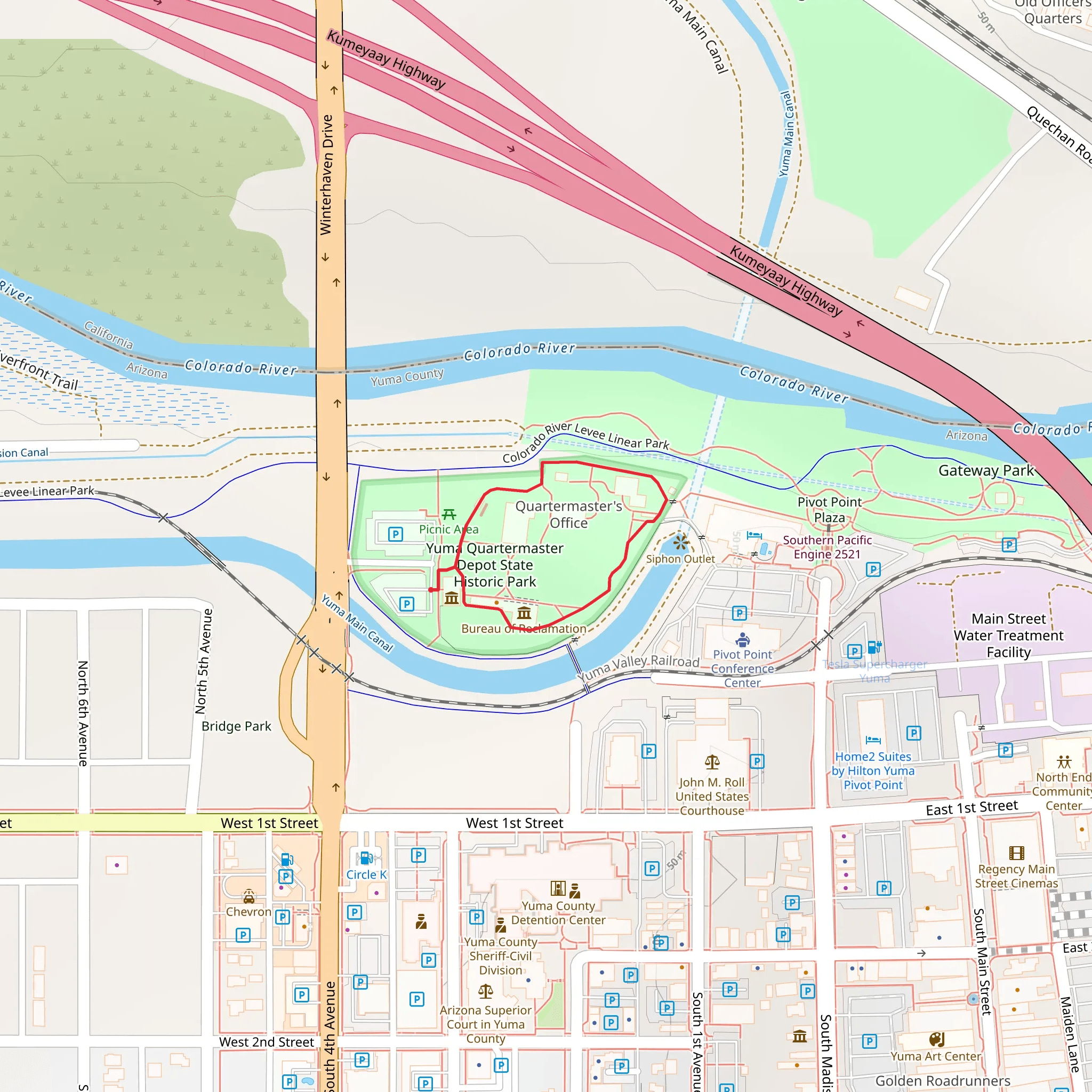 Yuma Quartermaster Depot State Historic Park Loop mobile static map