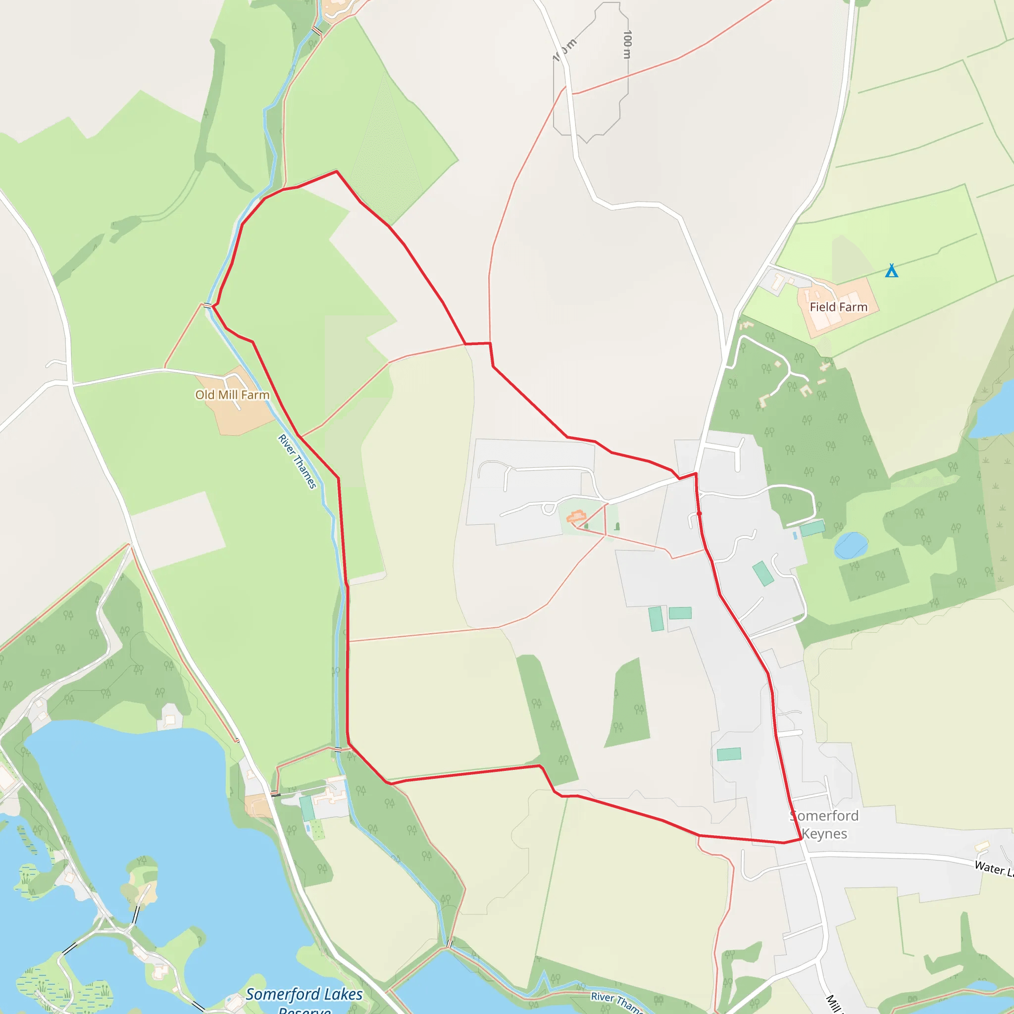 Somerford Keynes Short Loop mobile static map