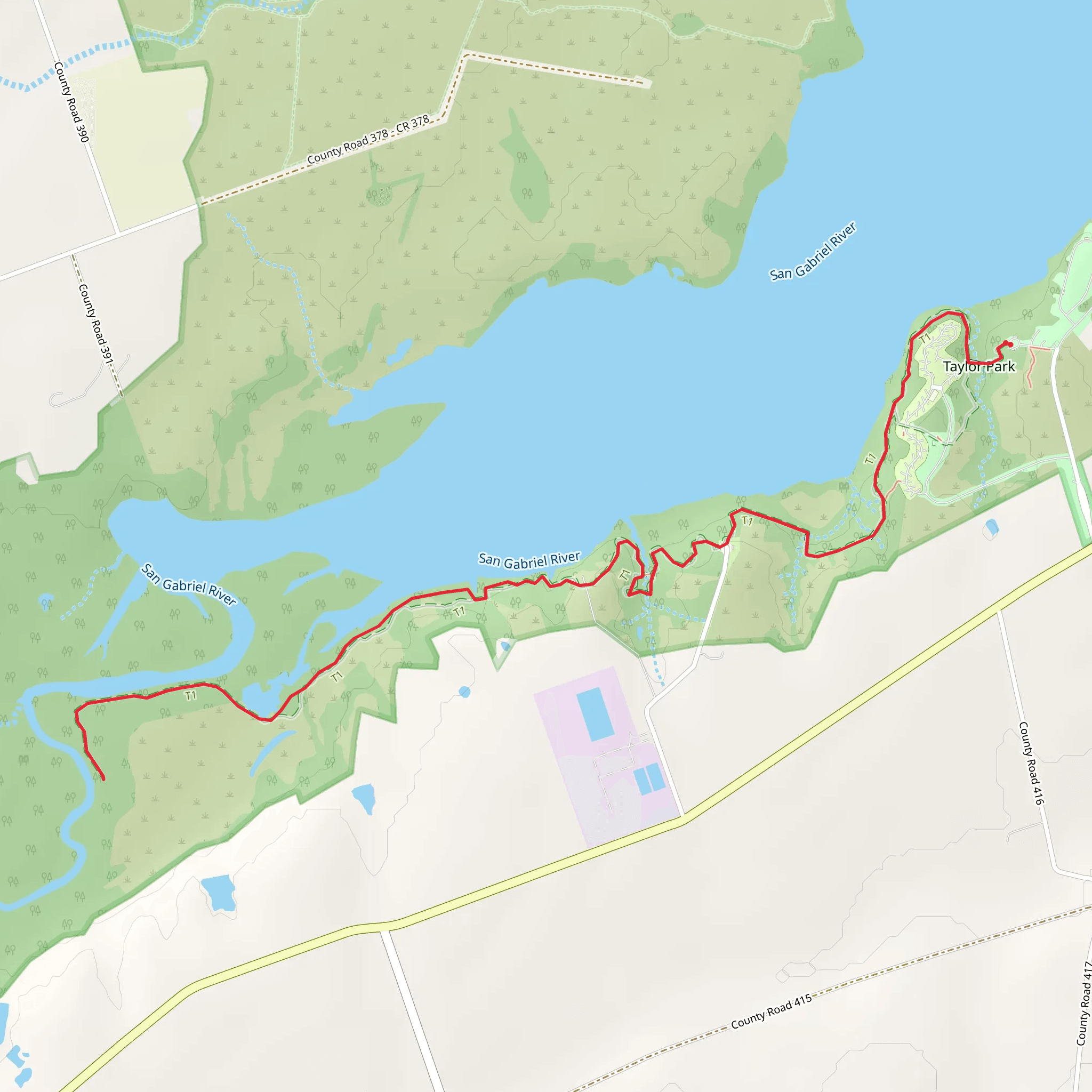 Comanche Bluff Trail - Granger Lake mobile static map