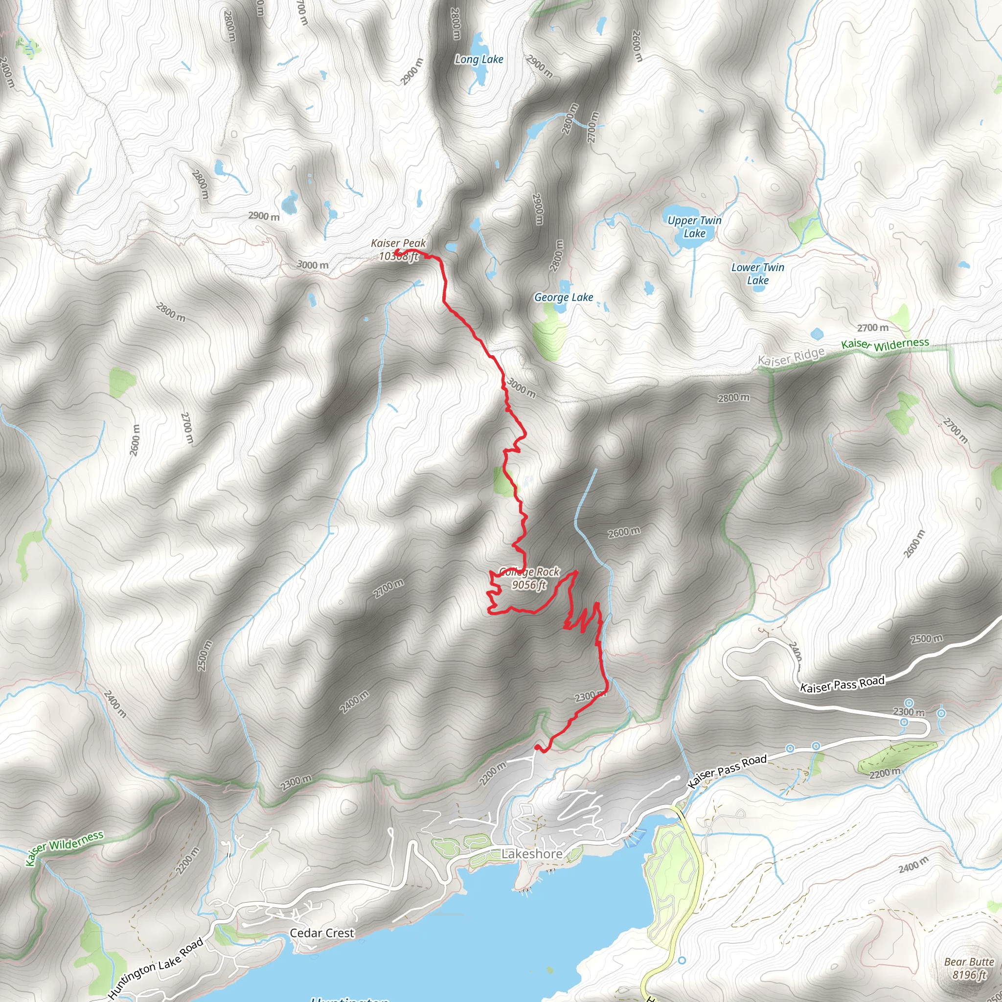 Kaiser Peak Trail mobile static map