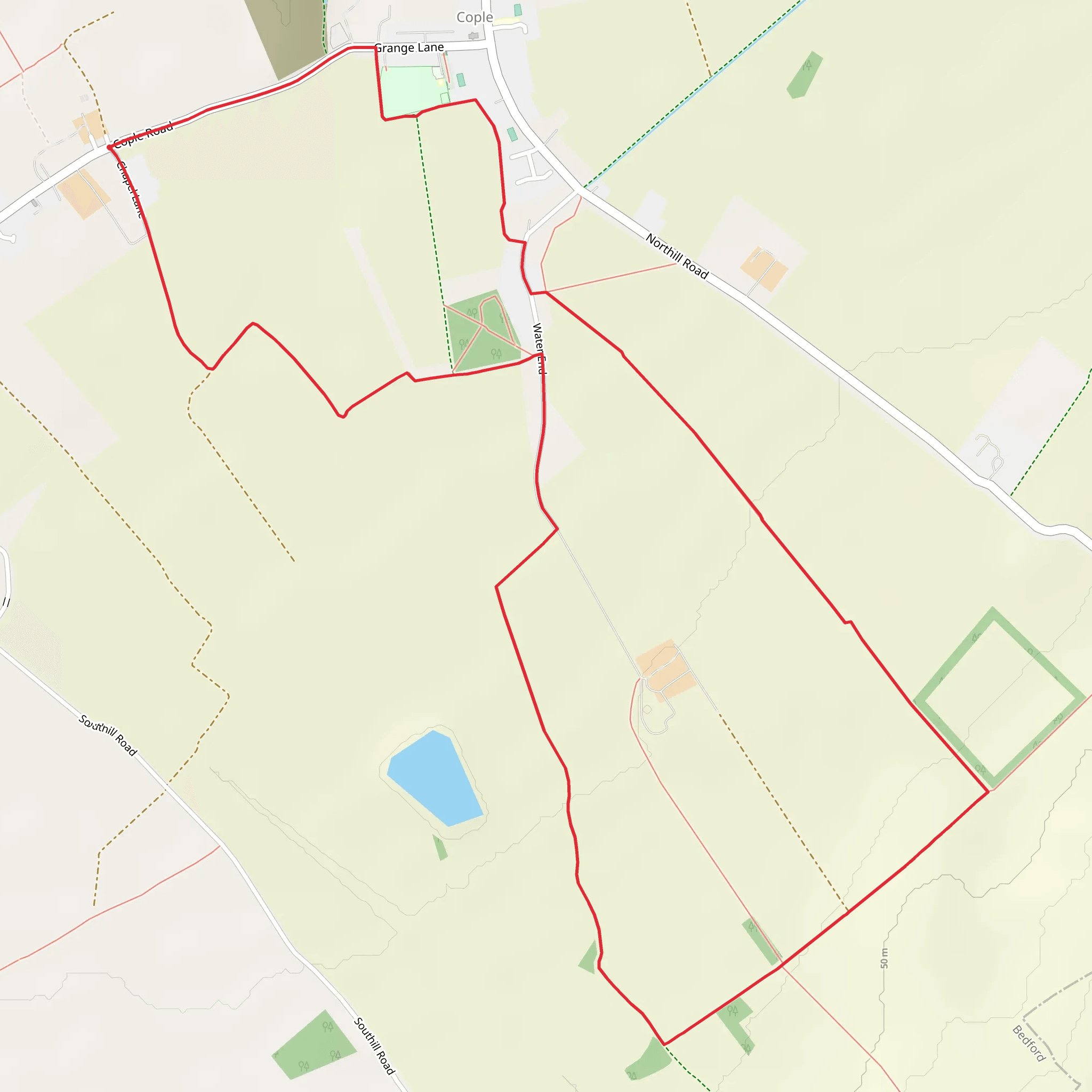 Water end Cople Loop mobile static map