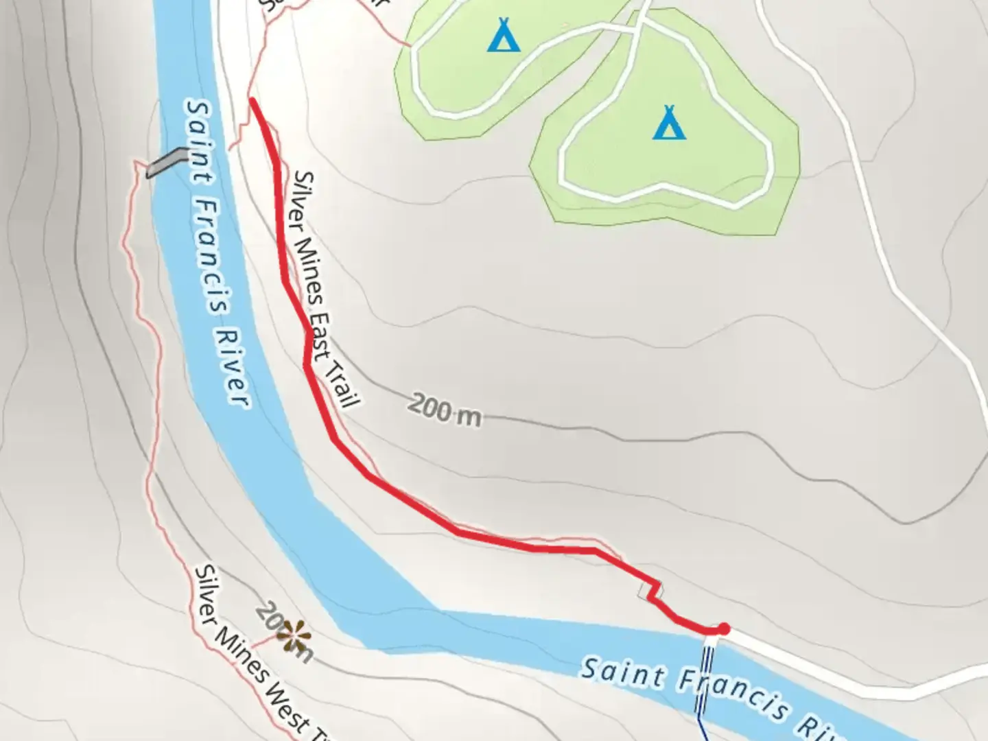 An image depicting the trail St Francis River Short Trail and its surrounding area.