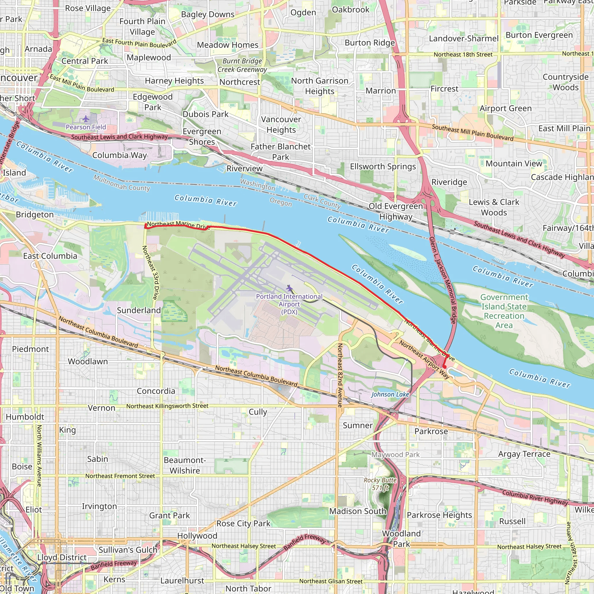 Marine Drive Trail mobile static map