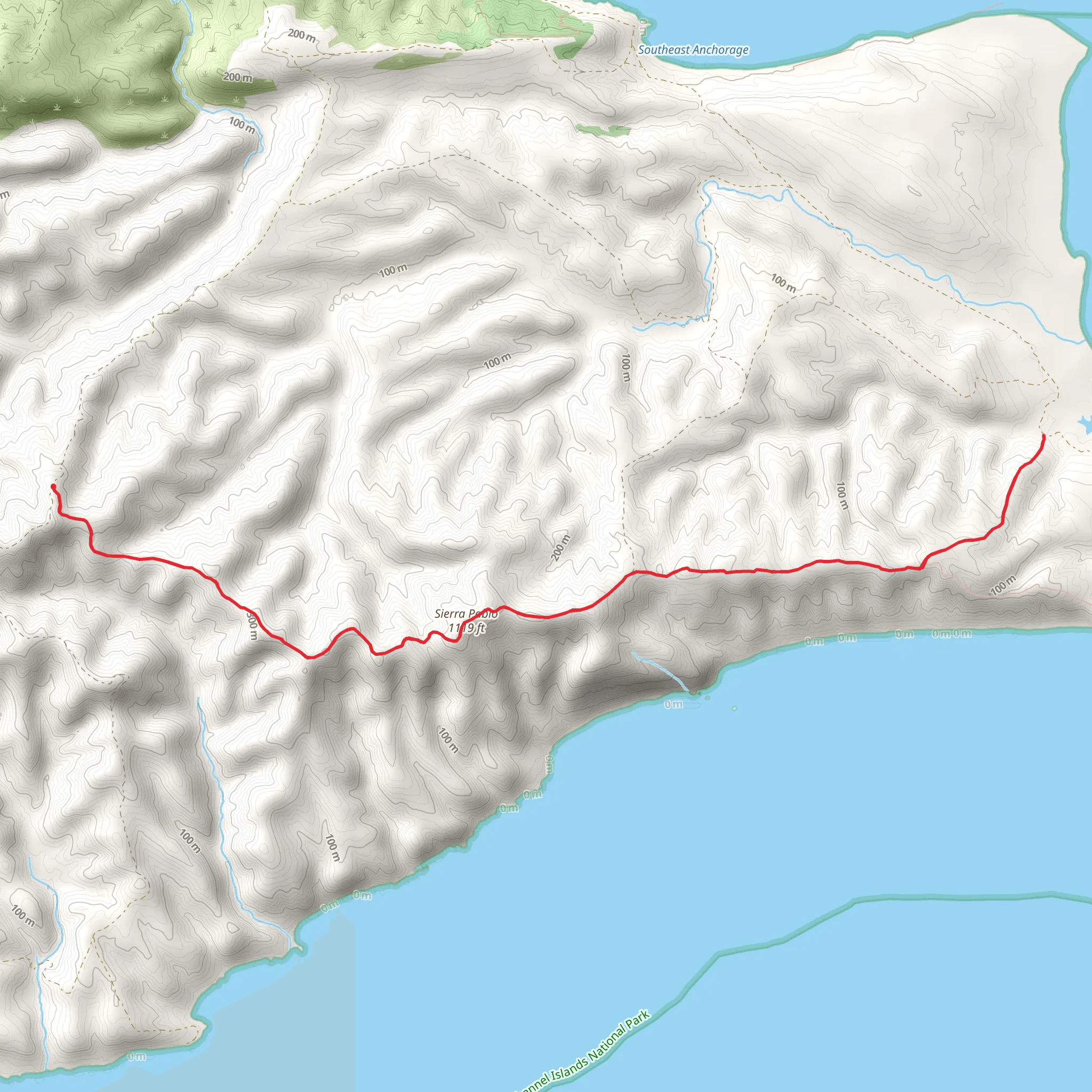 Sierra Pablo Peak via Sierra Pablo Road Trail mobile static map