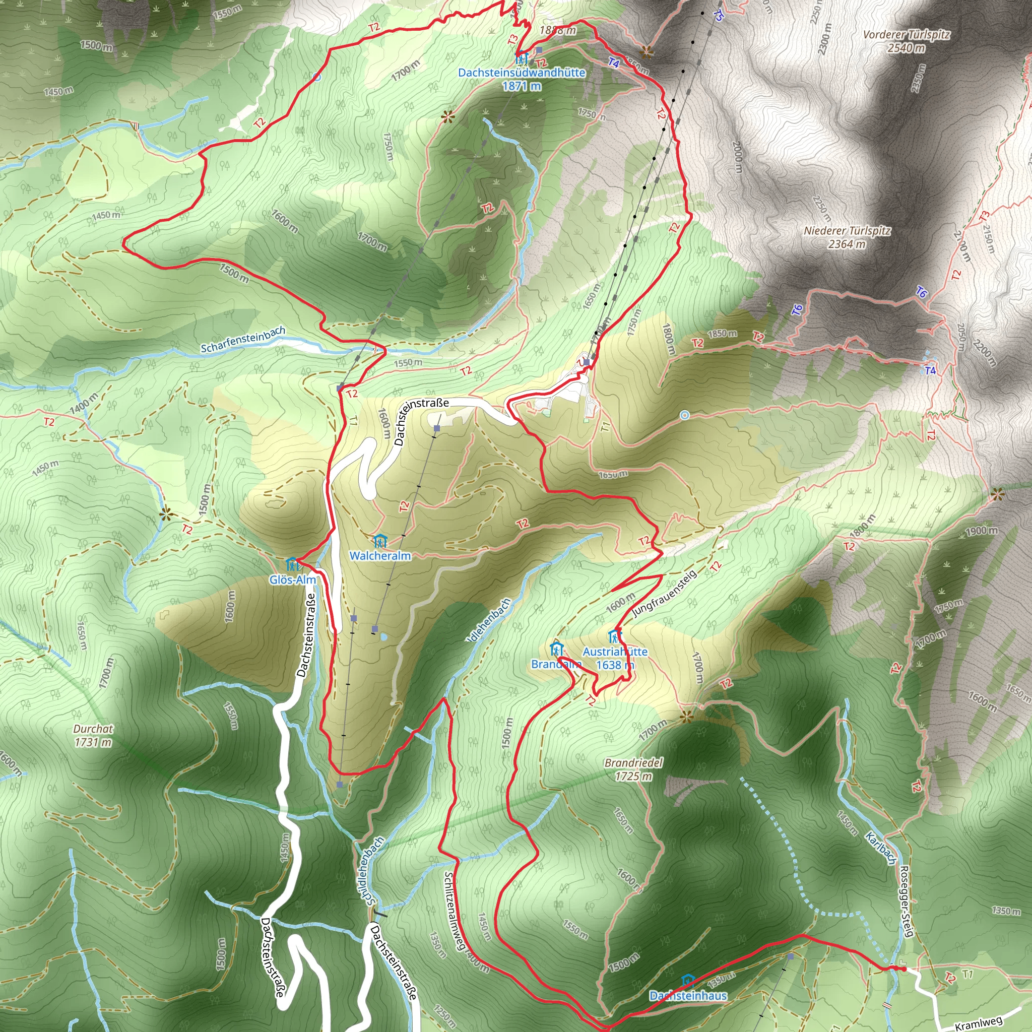 5 Huts Trail mobile static map