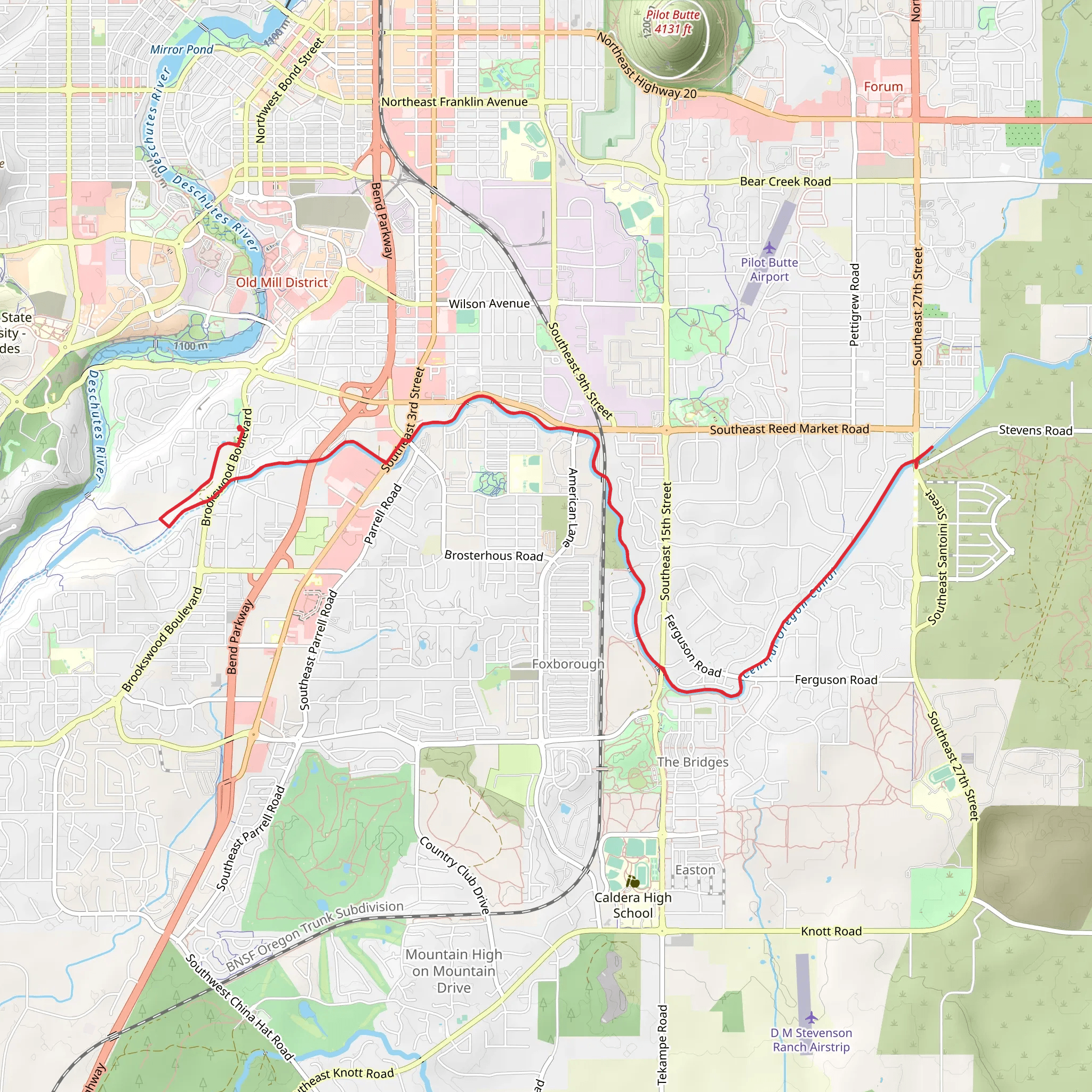 Central Oregon Historic Canal Trail mobile static map