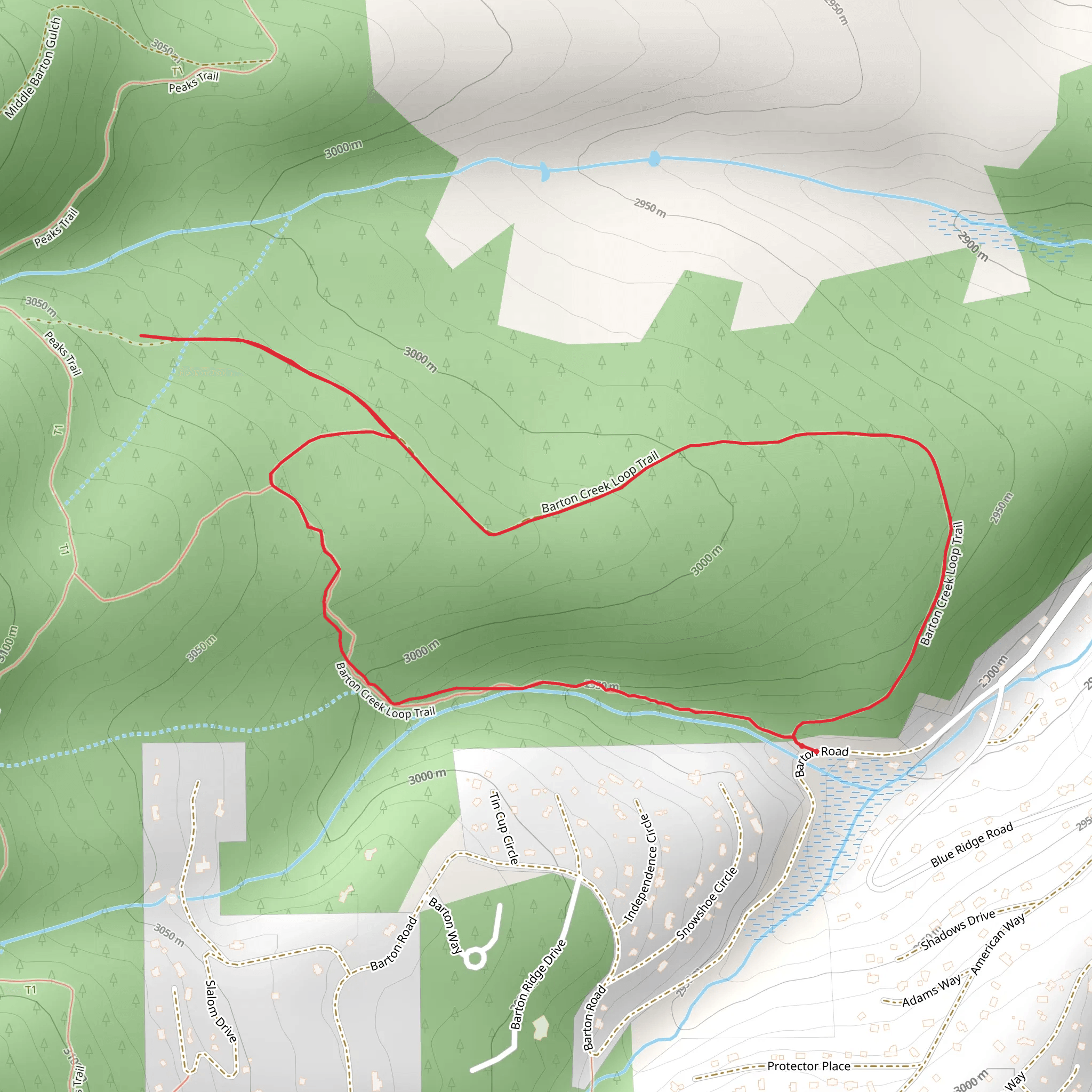 Barton Creek Loop Trail mobile static map