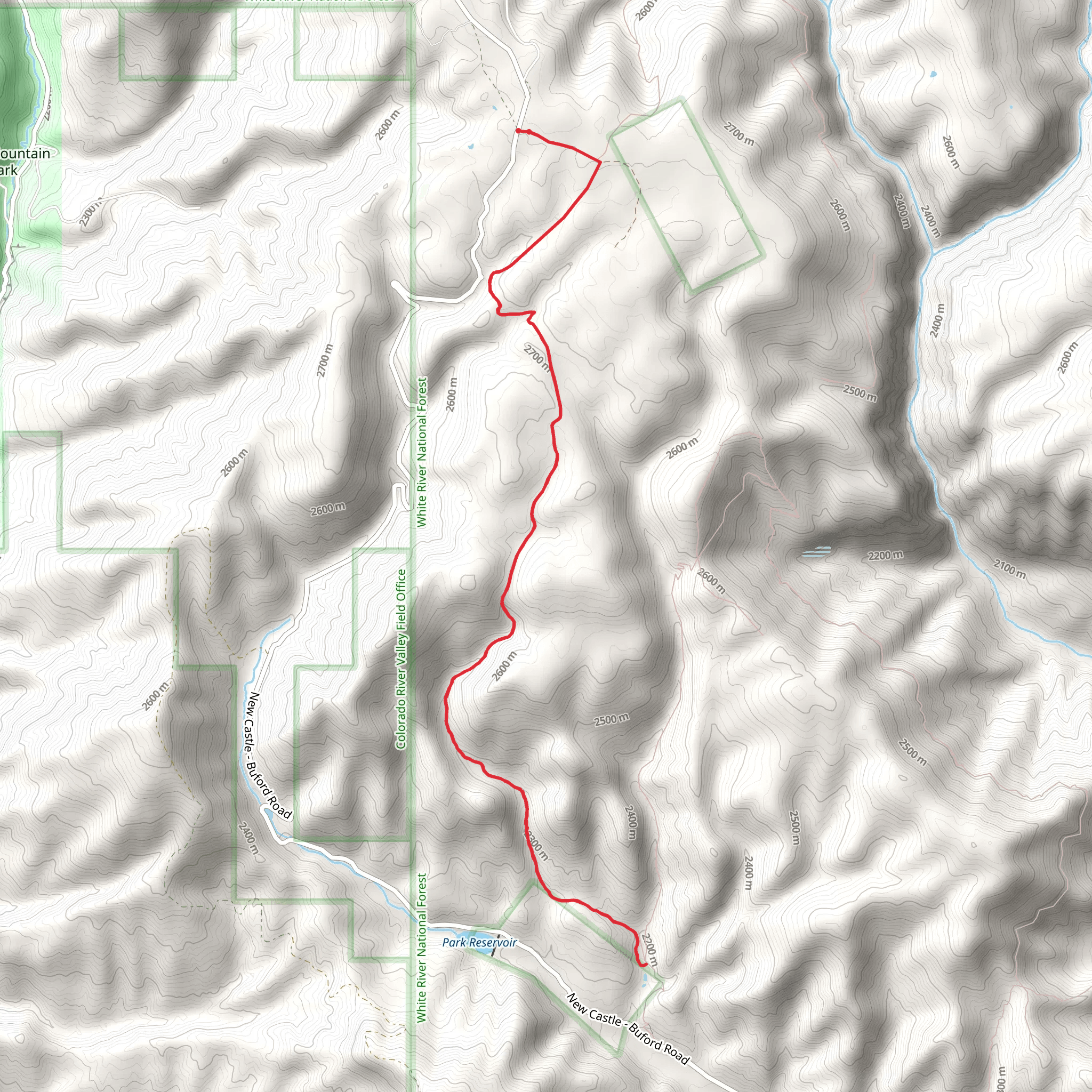 West Elk Stock Driveway Trail mobile static map