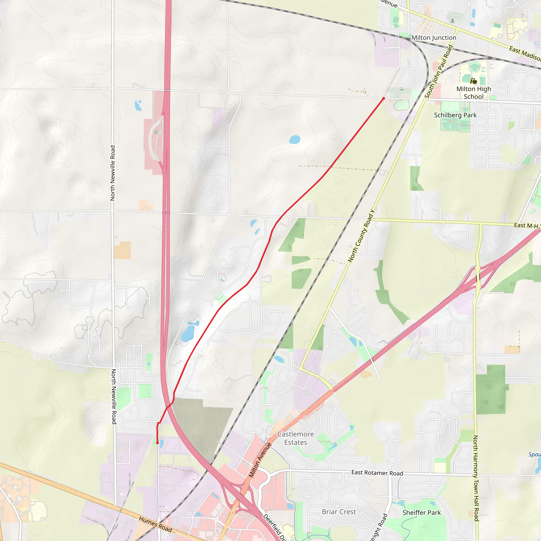 Ice Age Trail - Milton Junction mobile static map