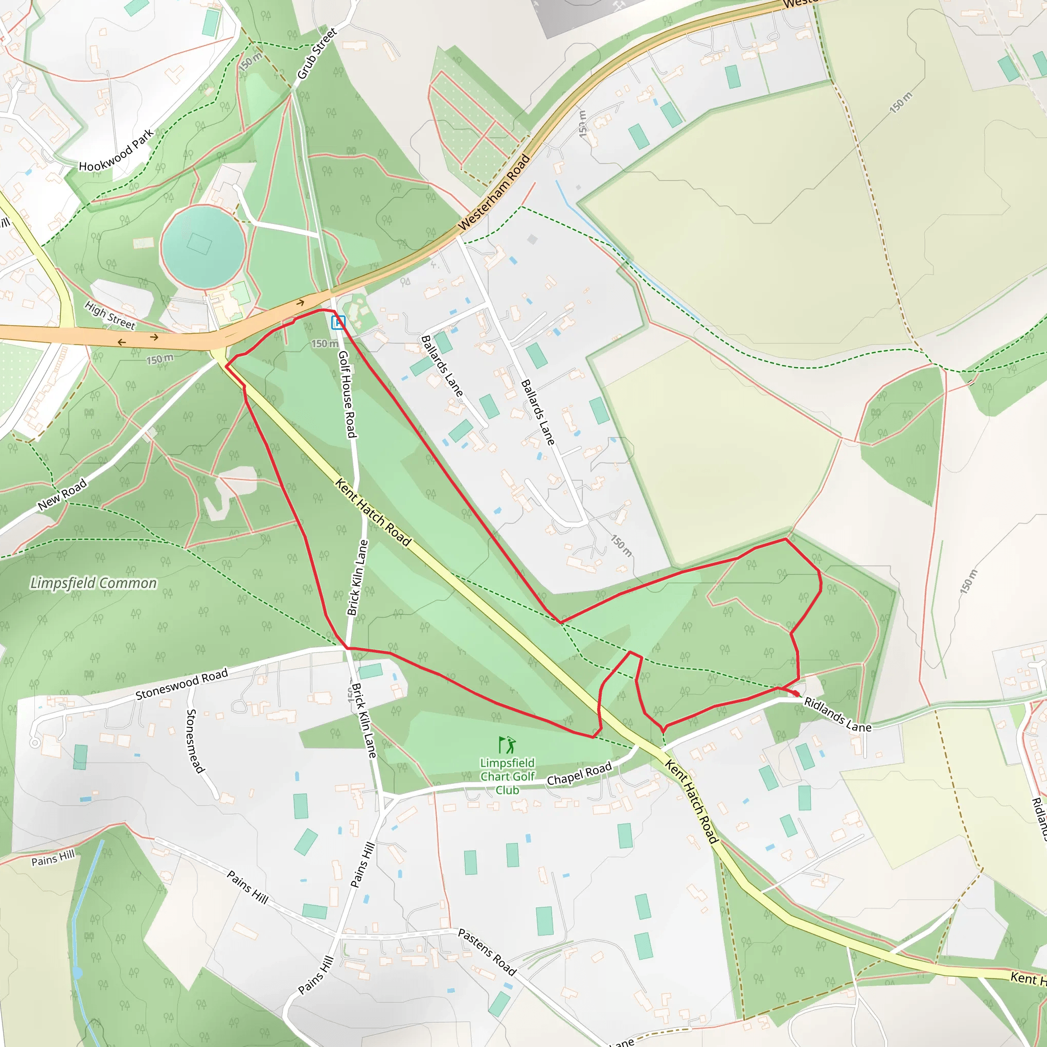 Limpsfield Common East Loop mobile static map