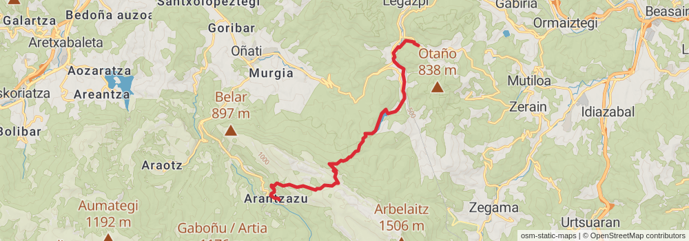 GR 283 Ruta del Queso Idiazabal stage 4 Map
