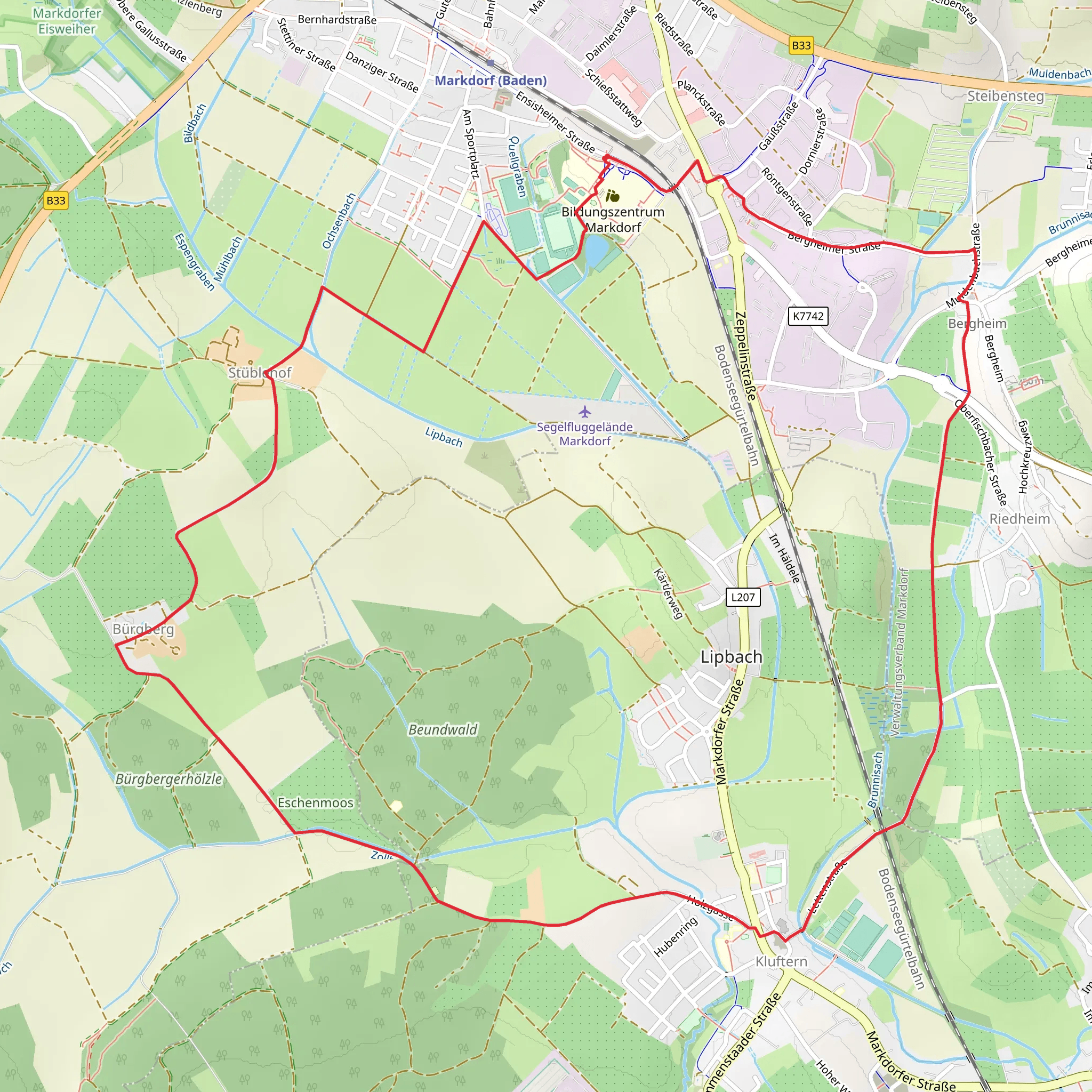 Wanderwege Markdorf Hasenweg Loop mobile static map