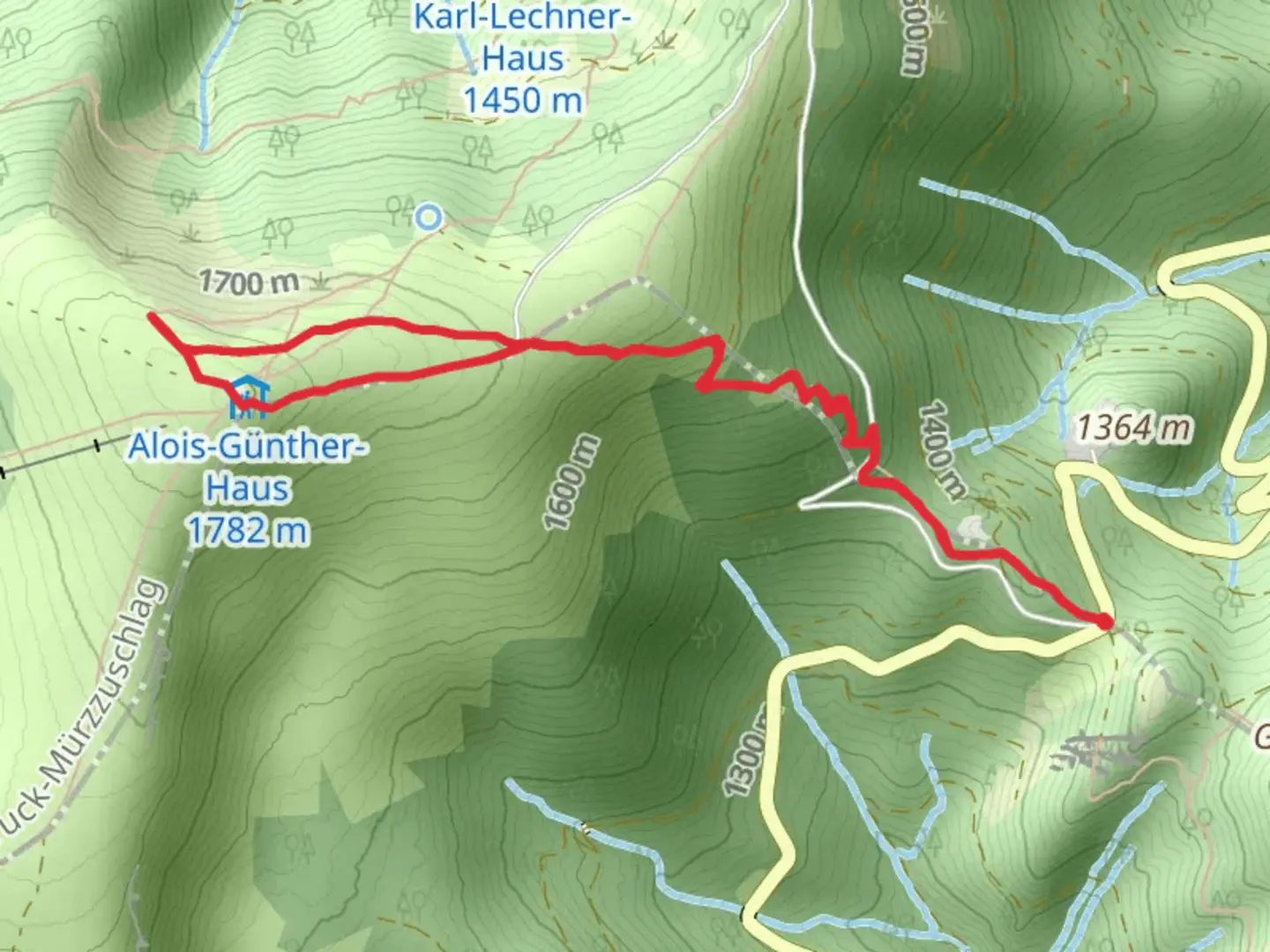 An image depicting the trail Pfaffensattel - Stuhleck and its surrounding area.