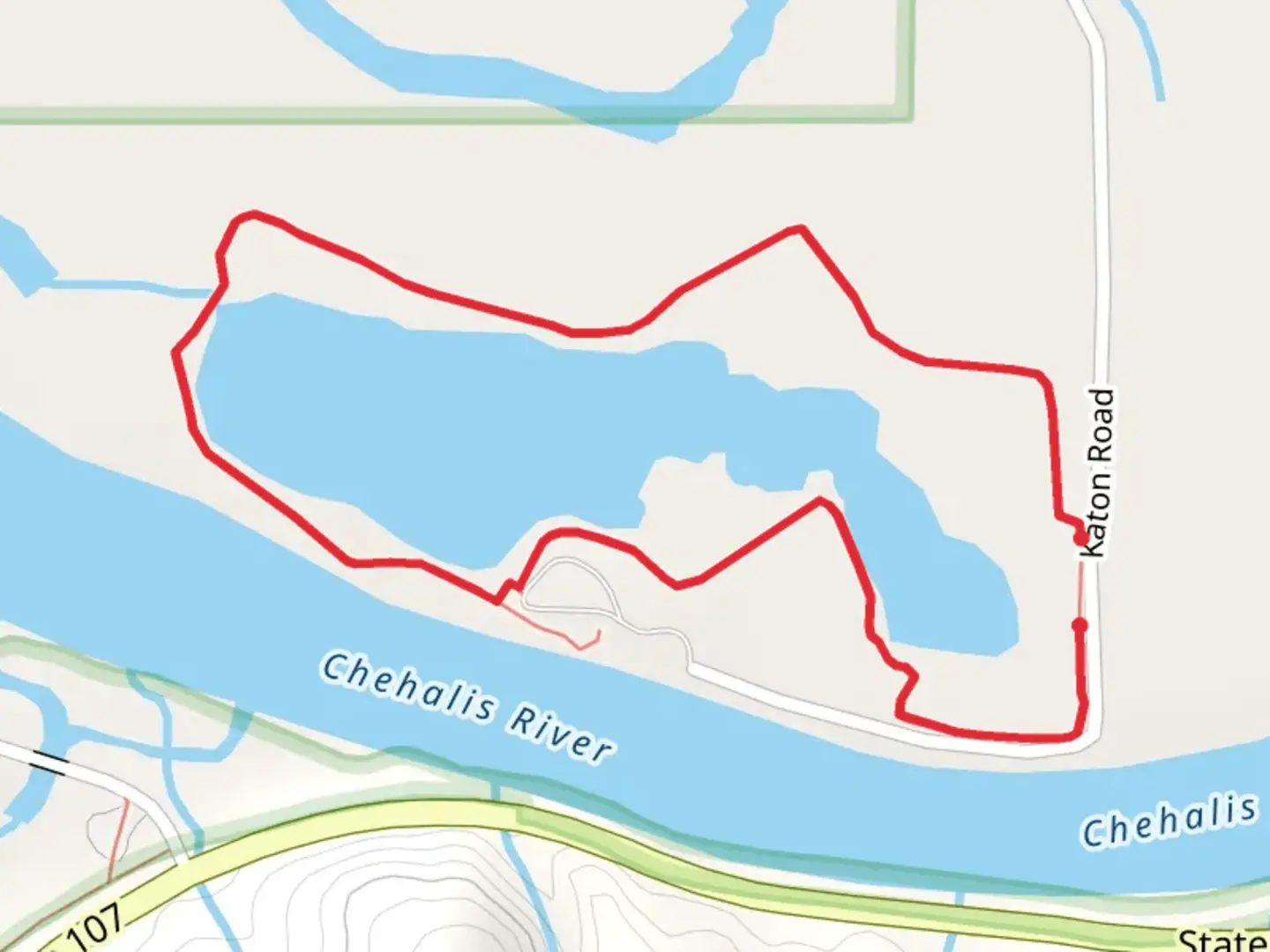 An image depicting the trail Lake Quigg Loop and its surrounding area.