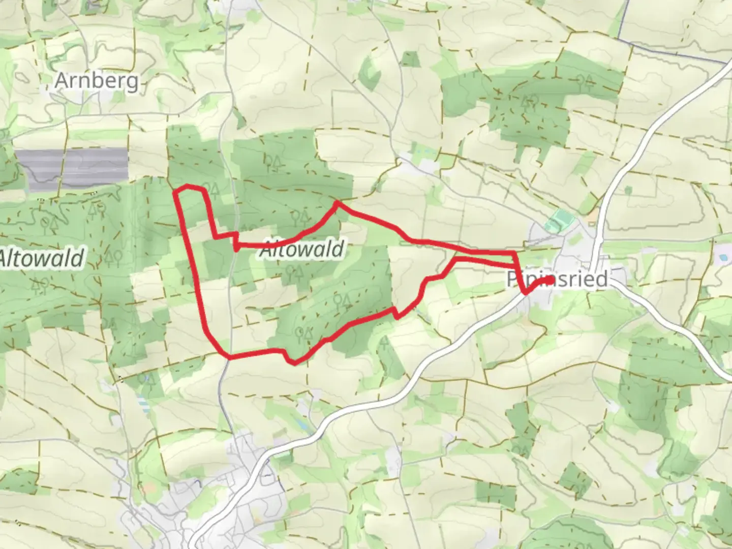 An image depicting the trail Altowald Loop and its surrounding area.