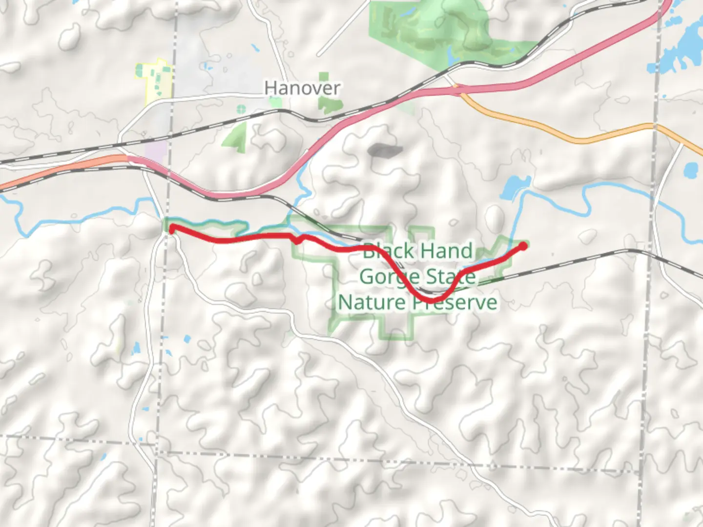 An image depicting the trail Walk along Licking River - Toboso and its surrounding area.