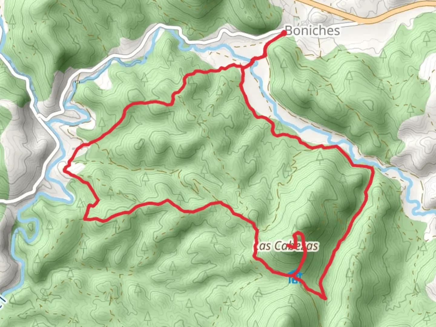 An image depicting the trail The Rodenal de Boniches PR CU 66 and its surrounding area.