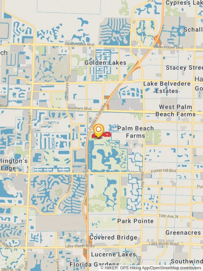 An image depicting the trail Pine Flatwoods Habitat Loop and its surrounding area.