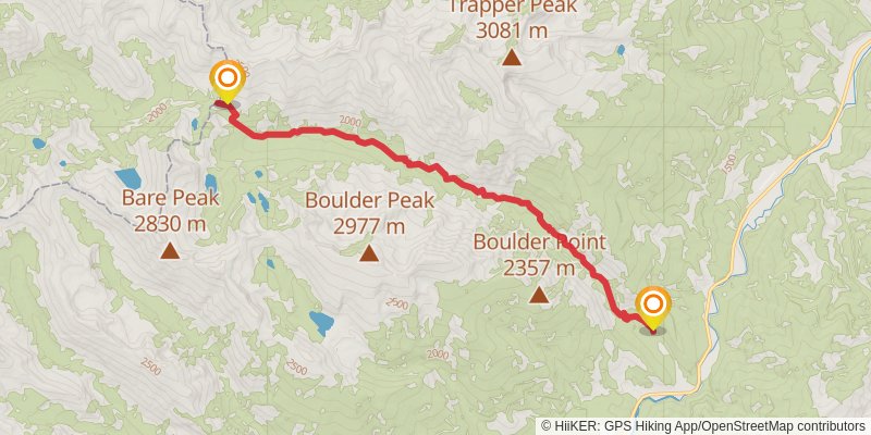 Boulder Creek Trail stage 2 Map