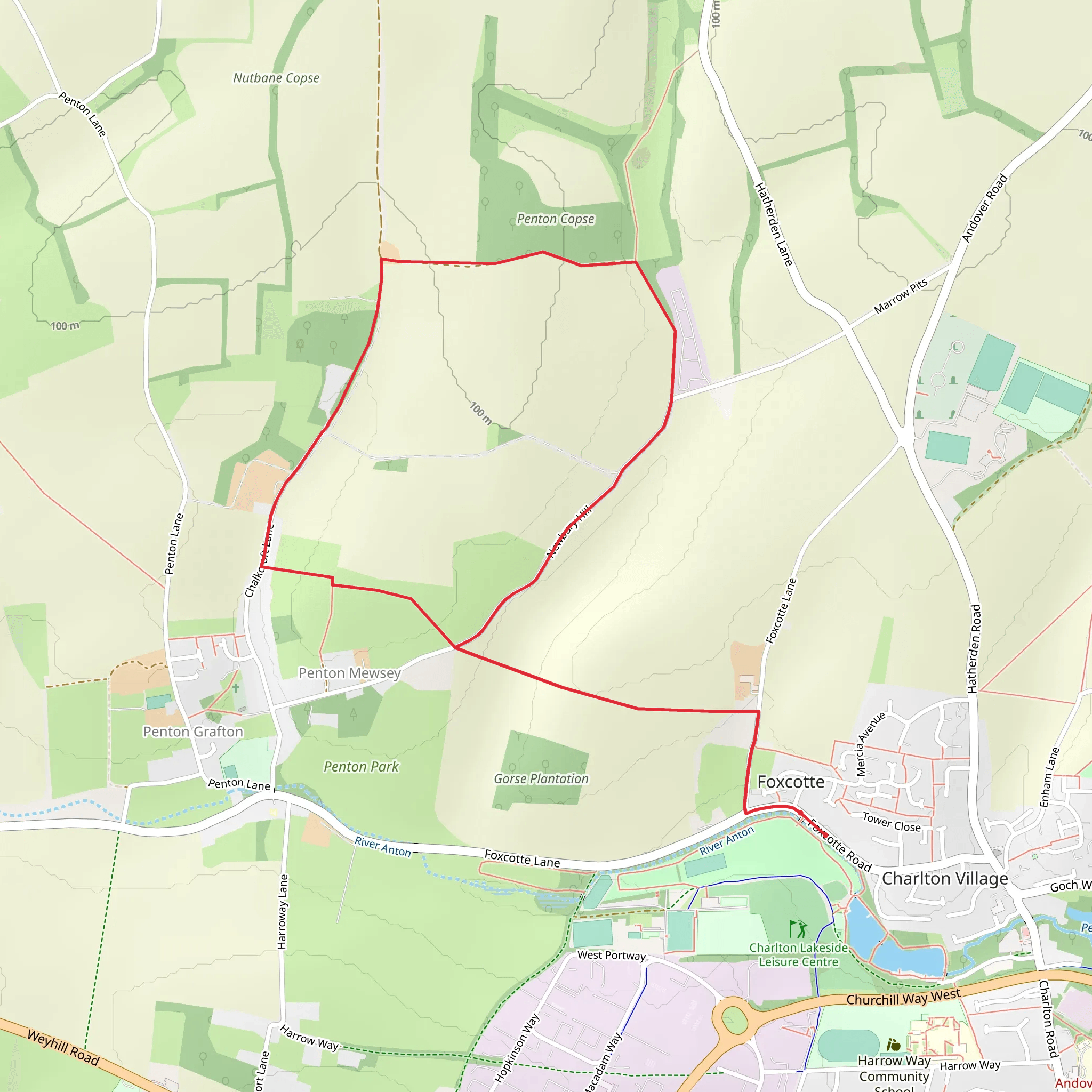 Penton Mewsey Country Park mobile static map