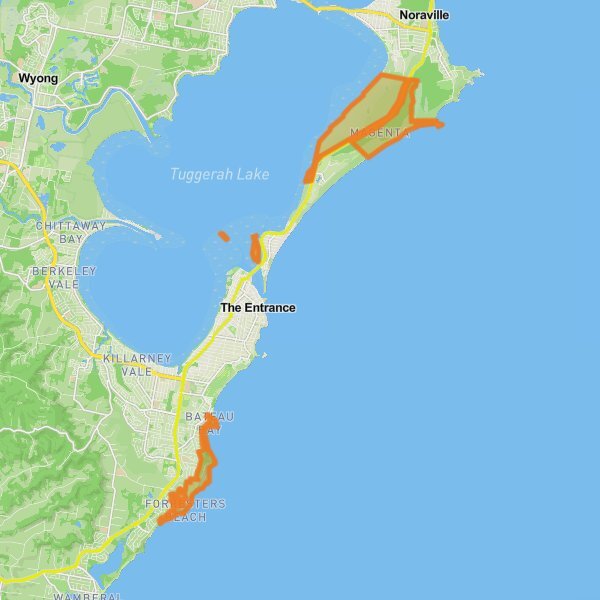 Wyrrabalong National Park mobile static map