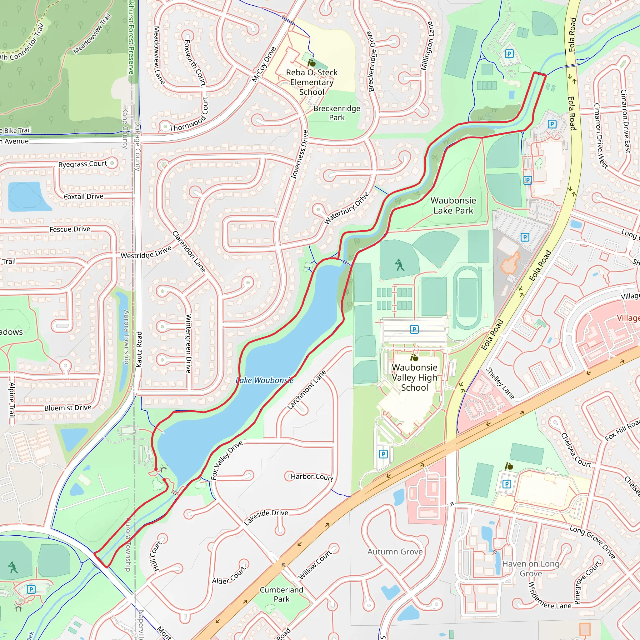 Waubonsie Creek Loop Trail mobile static map